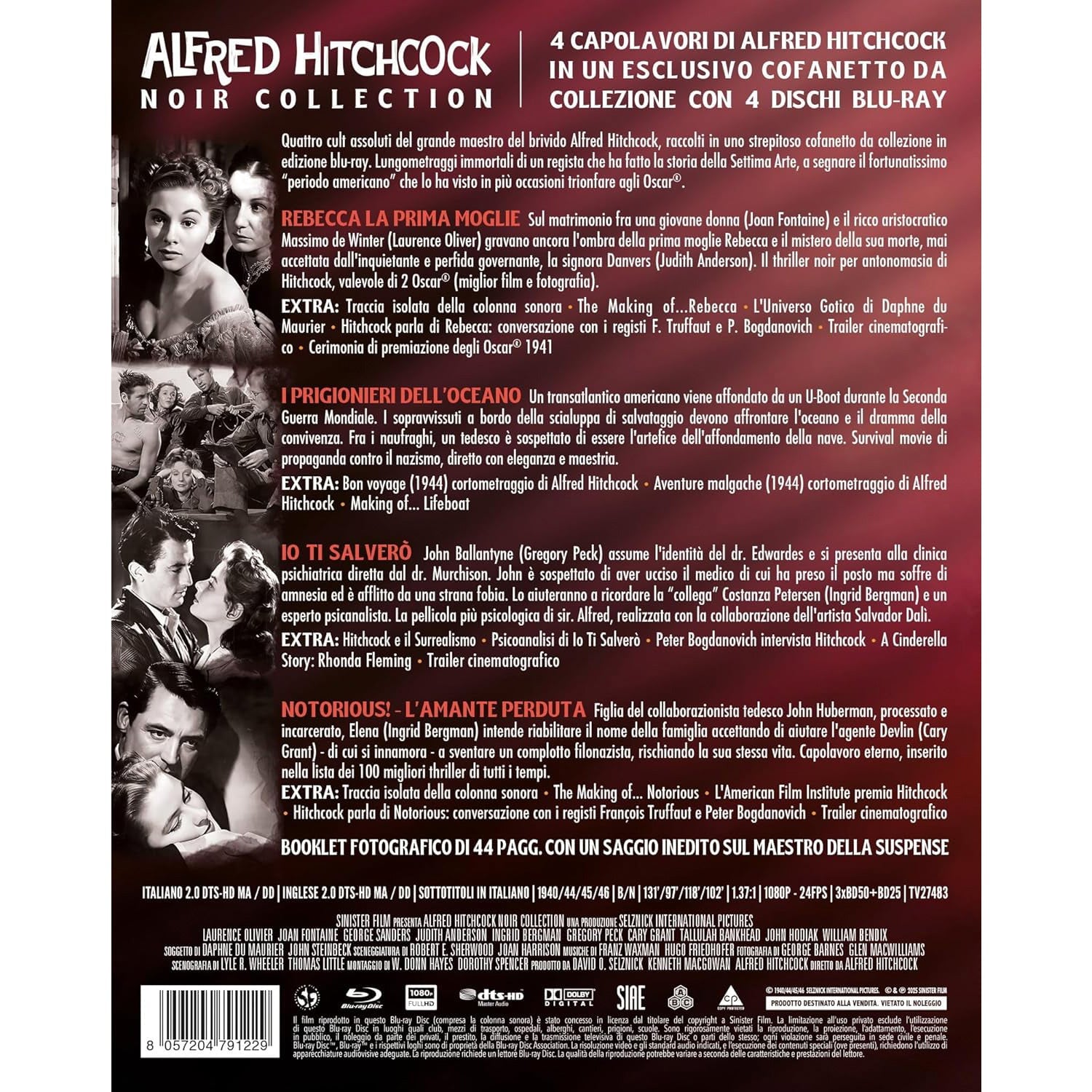 Альфред Хичкок: Коллекция фильмов Нуар (1940-1946) (англ. язык) (4 Blu-ray) Special Edition