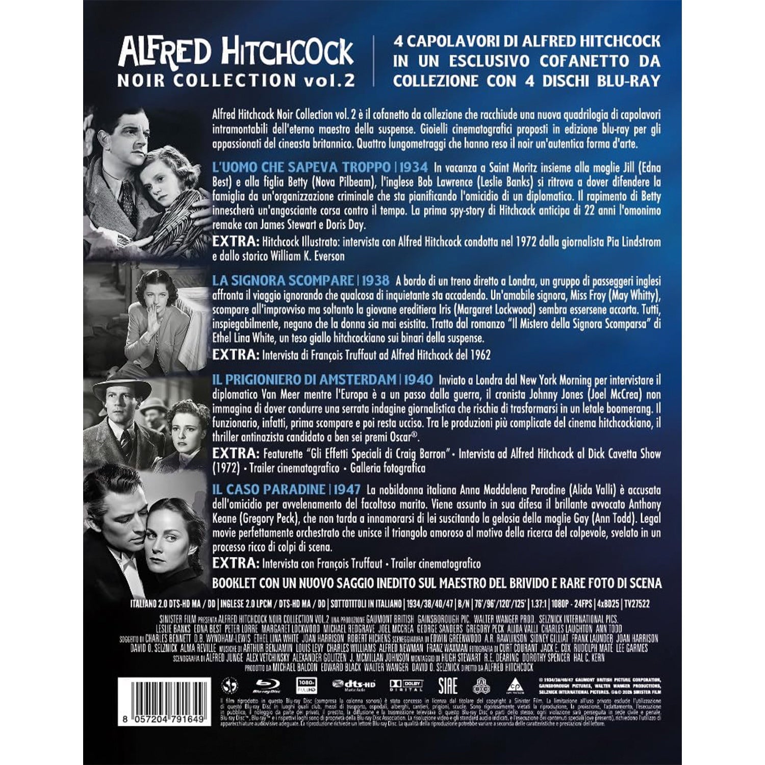 Альфред Хичкок: Коллекция фильмов Нуар. Часть 2 (1934-1947) (англ. язык) (4 Blu-ray) Special Edition