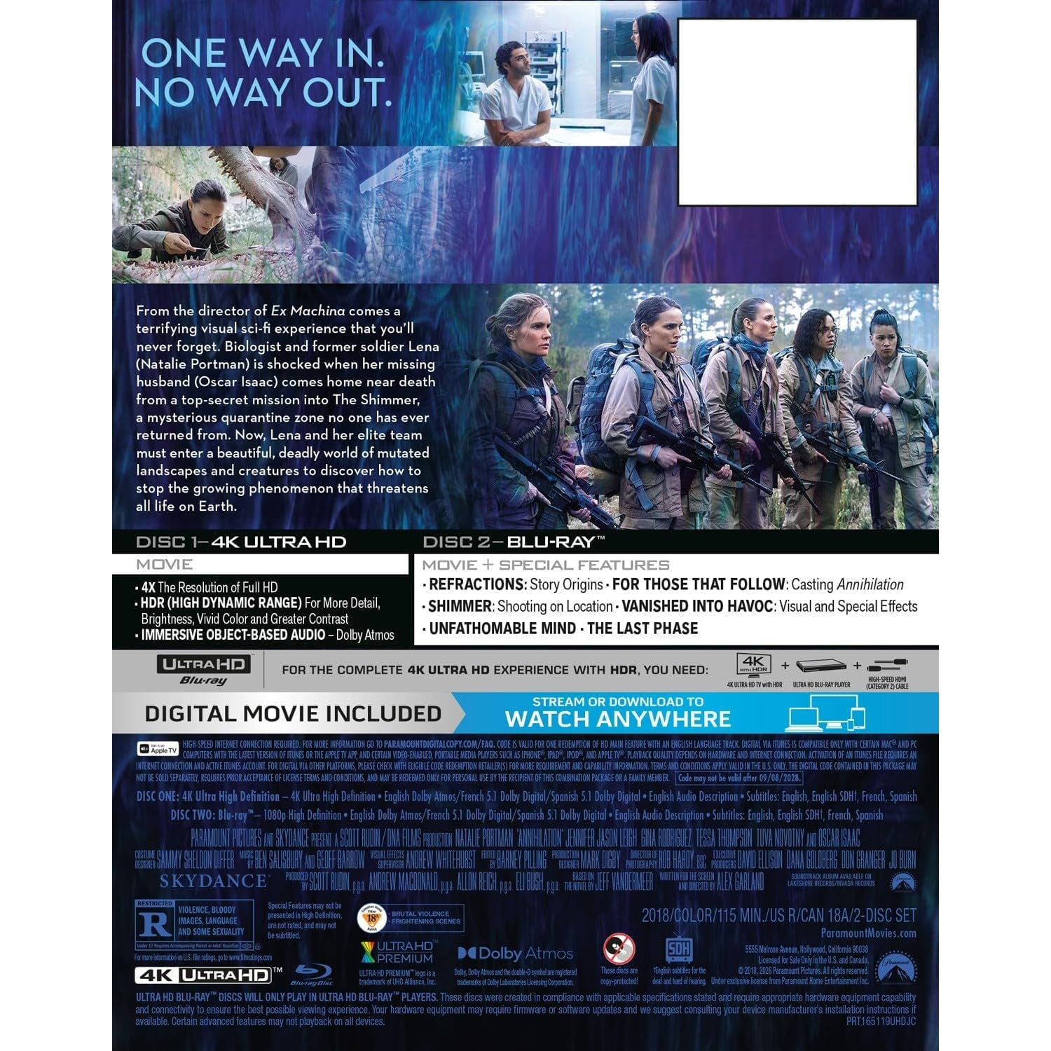 Аннигиляция (2018) (англ. язык) (4K UHD + Blu-ray) Steelbook