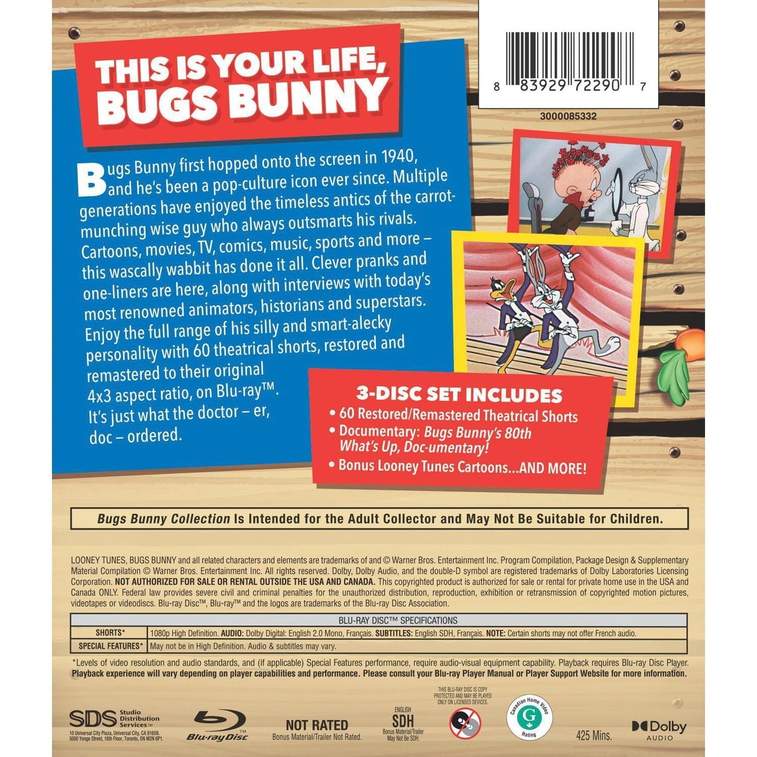Багс Банни: Коллекция к 80-летию (1940-1991) (англ. язык) (3 Blu-ray)