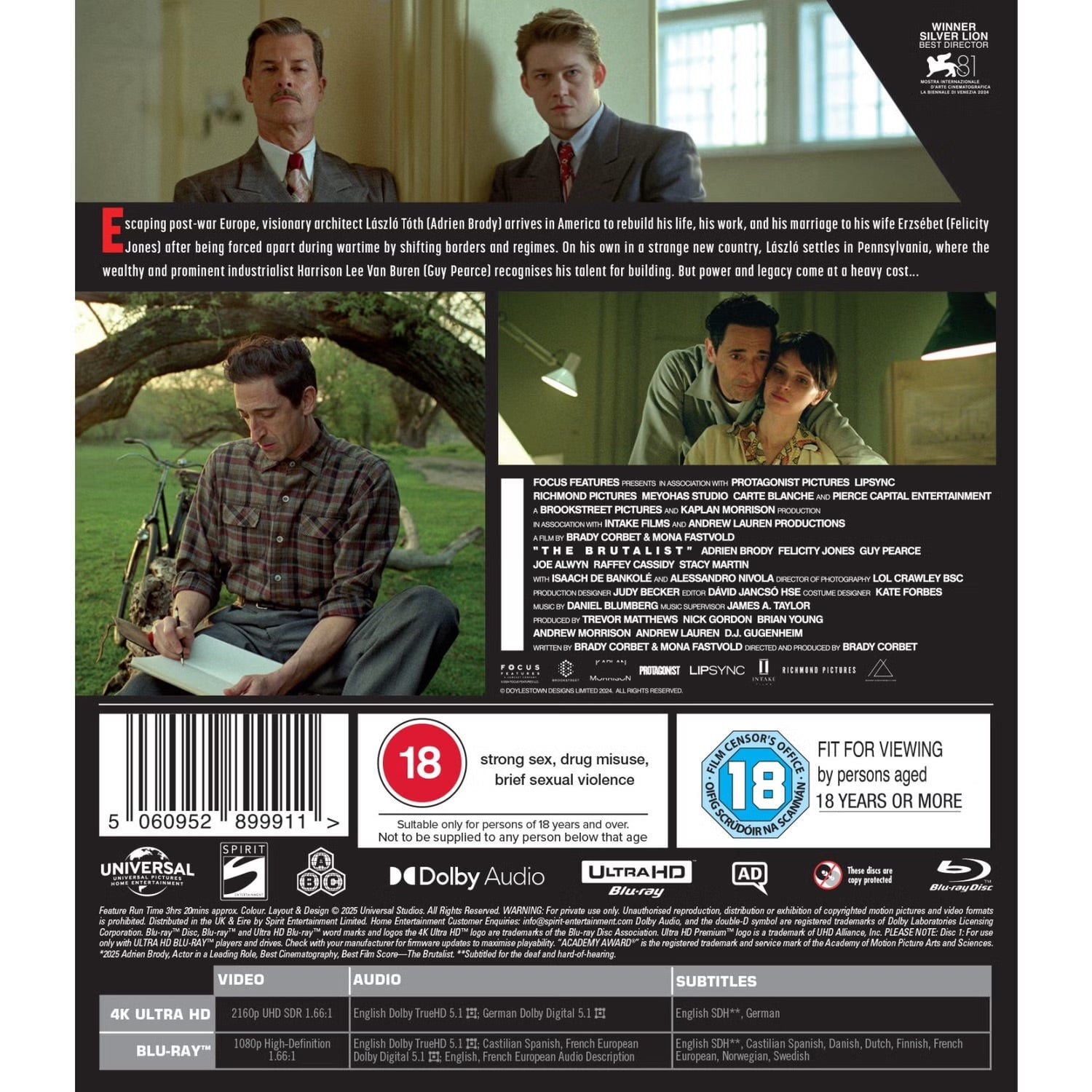 Бруталист (2024) (англ. язык) (4K UHD + Blu-ray)