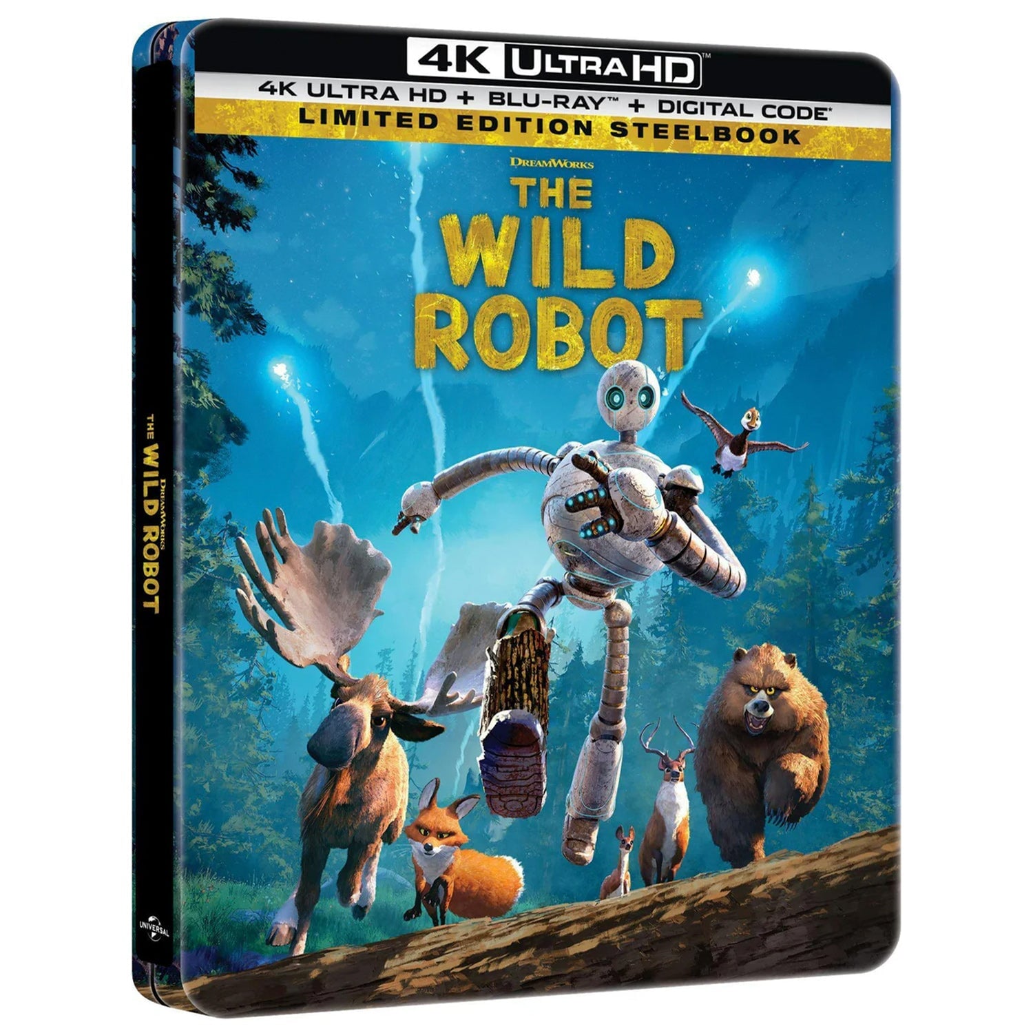 Дикий робот (2024) (англ. язык) (4K UHD + Blu-ray) Steelbook