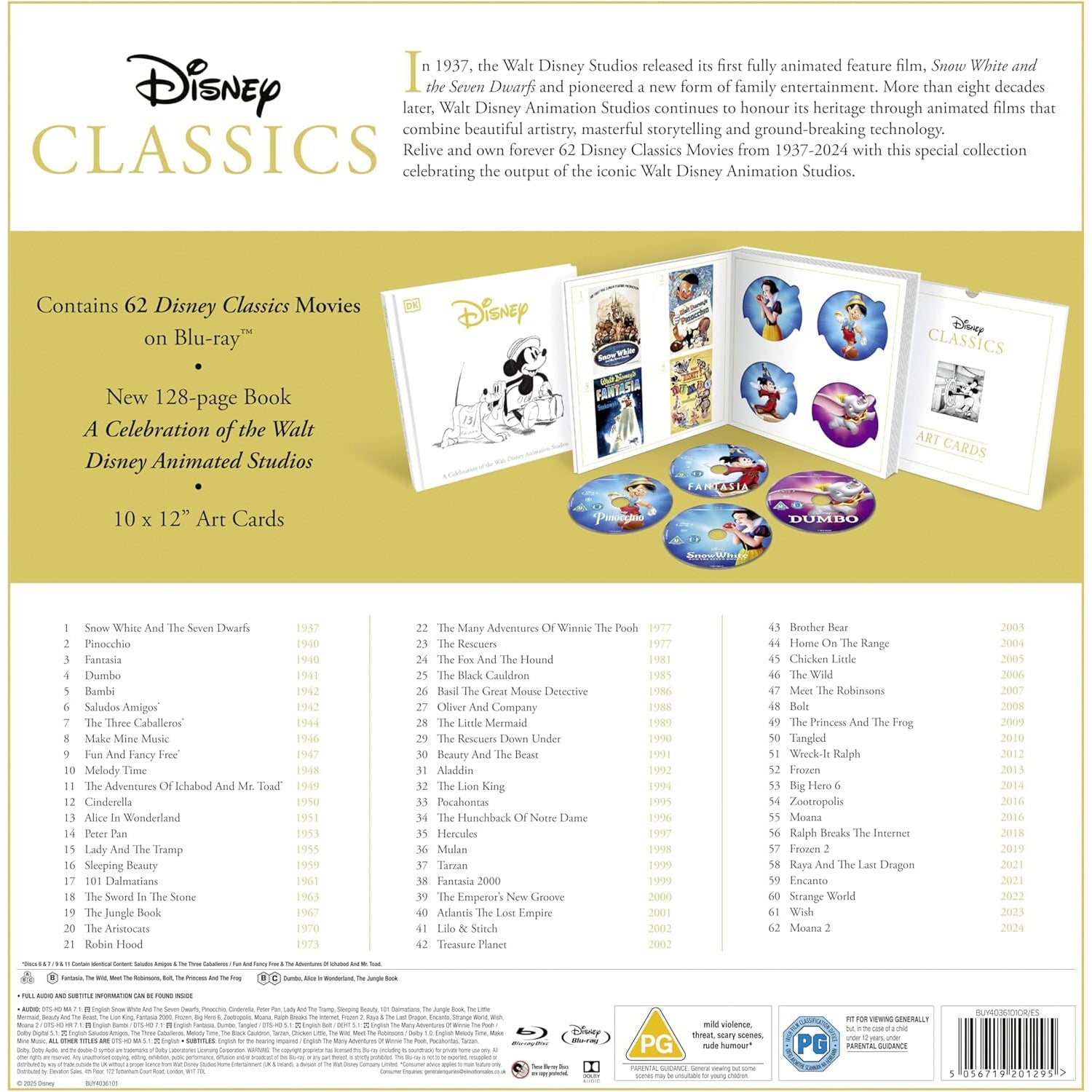 Disney Classics 62 Movie Collection (1937-2024) (62 Blu-ray) Коллекционное издание