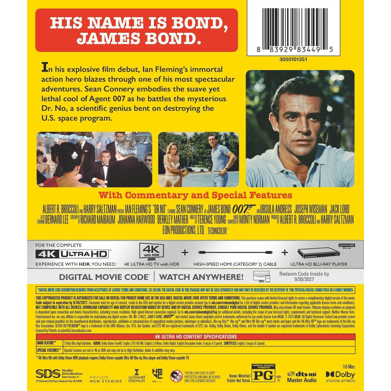 Доктор Ноу (1962) (англ. язык) (4K UHD Blu-ray)
