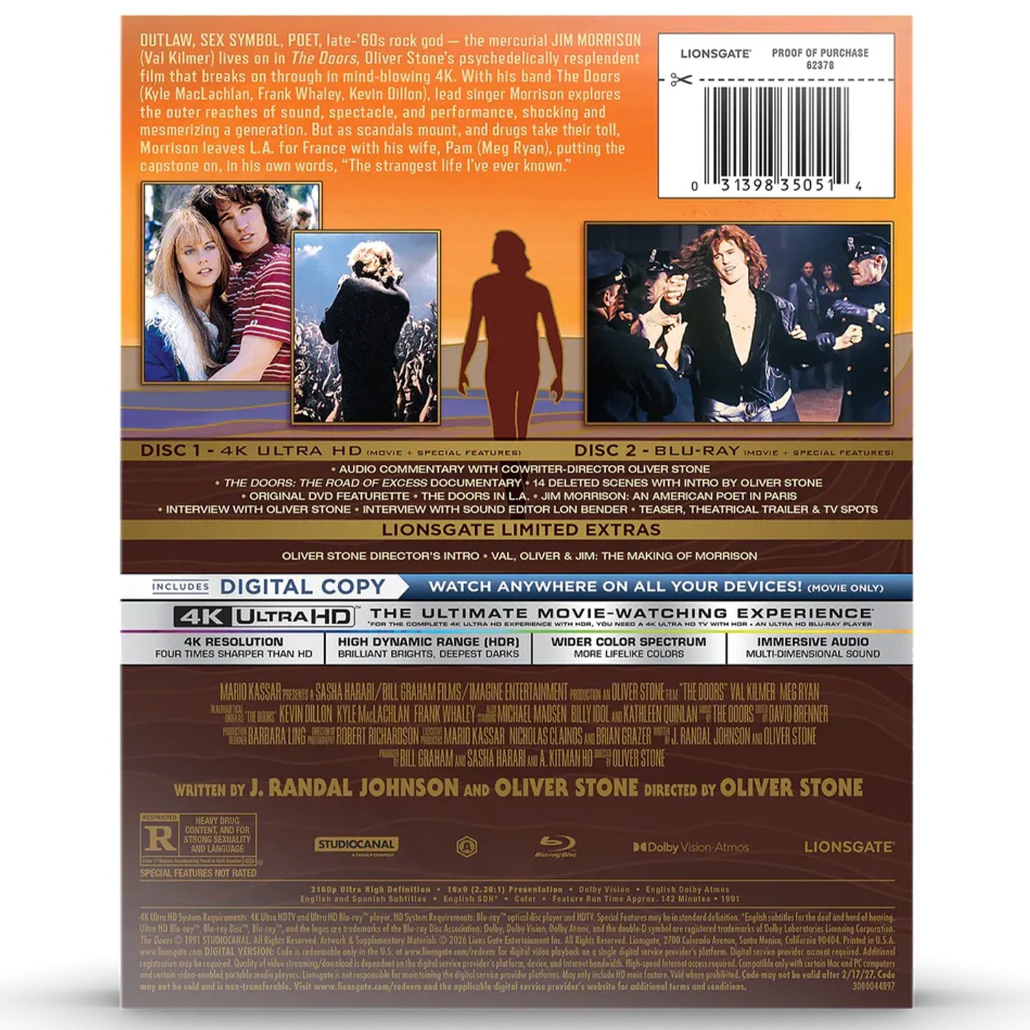 Дорз (1991) (англ. язык) (4K UHD + Blu-ray) Steelbook