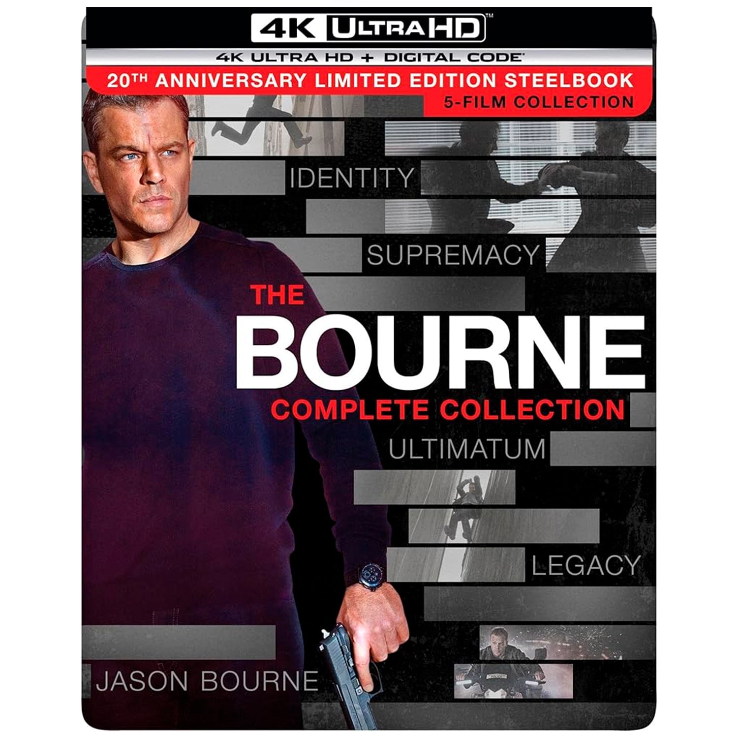 Джейсон Борн. Полная коллекция (англ. яз.) (4K UHD Blu-ray) Steelbook