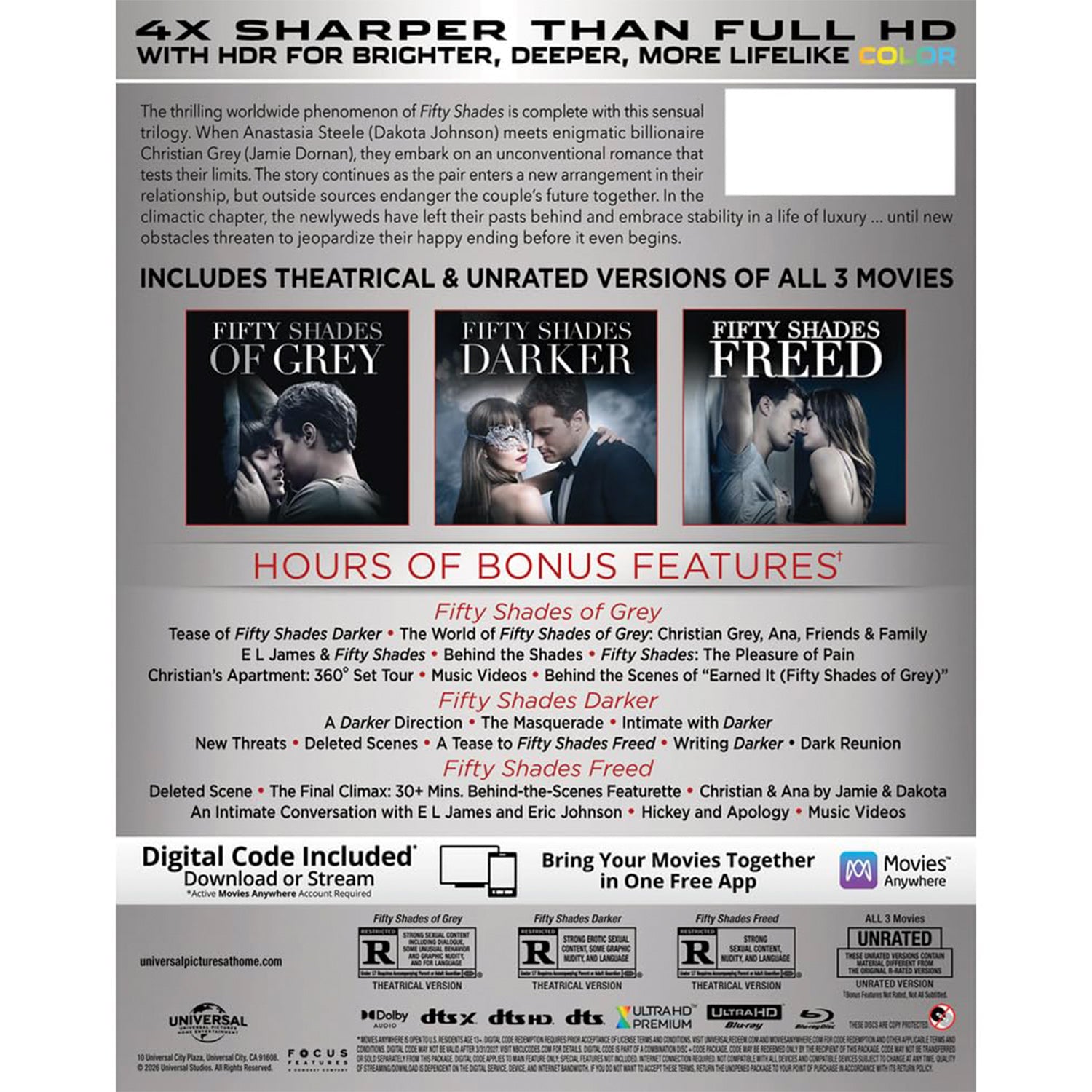 Fifty Shades: 3-Movie Collection (2015-2018) (4K UHD + Blu-ray)