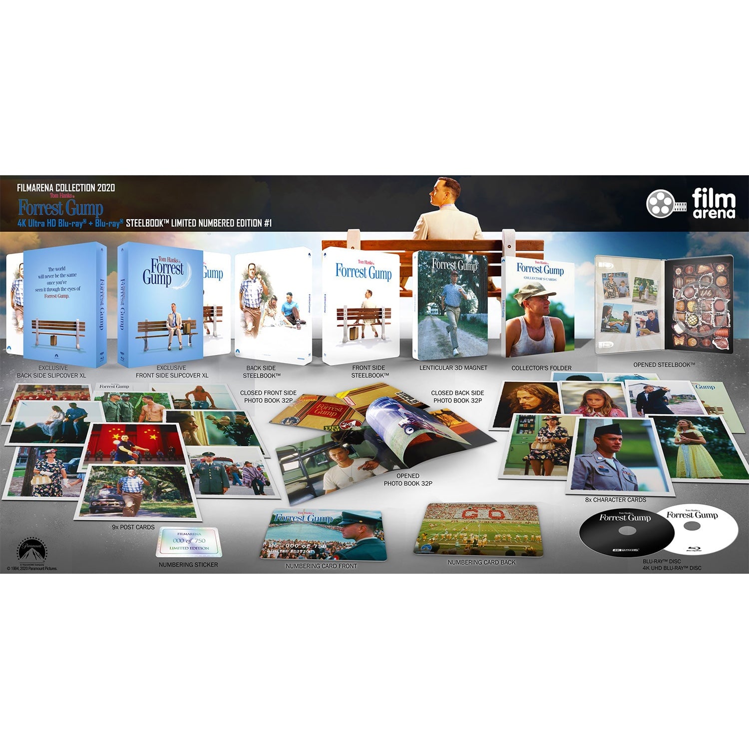 Форрест Гамп (4K UHD + 3 Blu-ray + 2 DVD) MANIACS BOX EDITION #4 Steelbook / FAC #138 - Limited Collector's Edition - numbered
