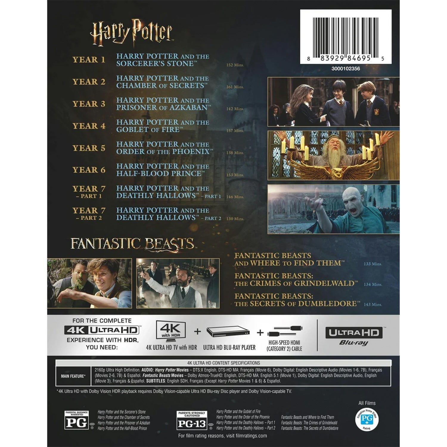 Гарри Поттер + Фантастические твари: Полная Коллекция (англ. язык) (4K UHD Blu-ray)