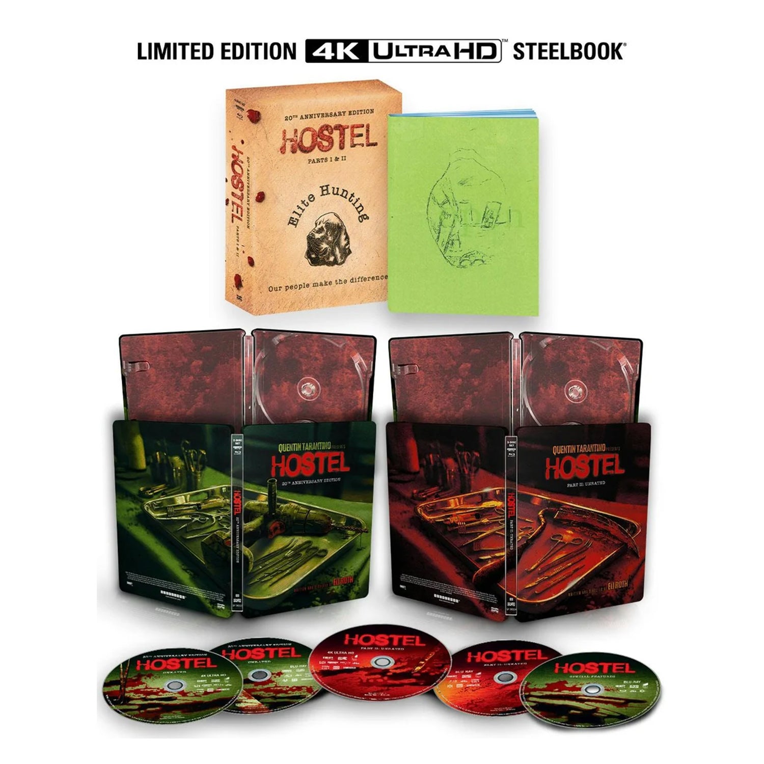 Хостел / Хостел 2 (2005-2007) (англ. мова) (2 4K UHD + 3 Blu-ray) Limited Edition Steelbook Collection (20th Anniversary)