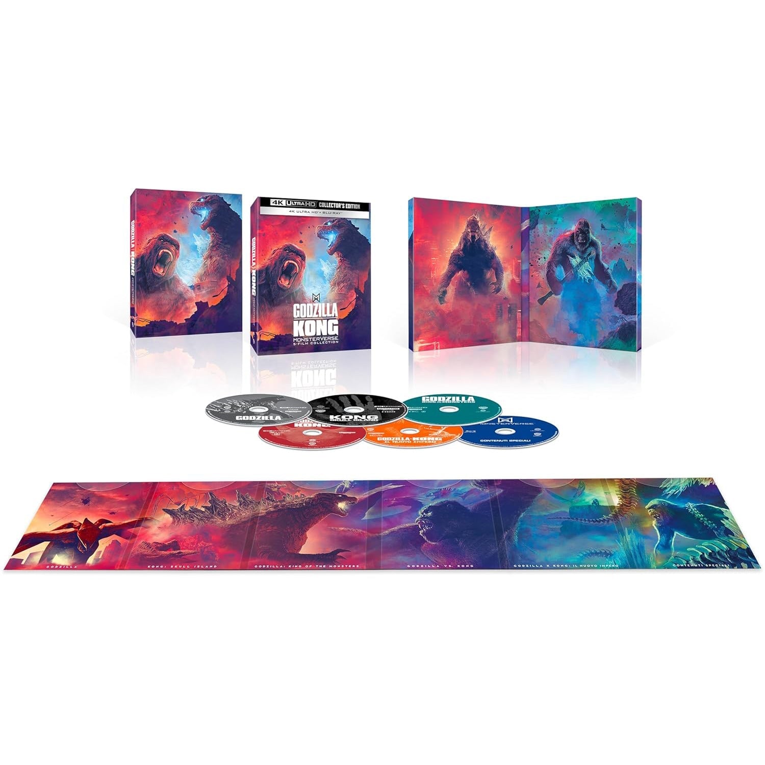 Годзилла/Конг Вселенная монстров: Коллекция 5 фильмов (англ. язык) (4K UHD + Bonus Blu-ray) Collector's Edition DigiPack