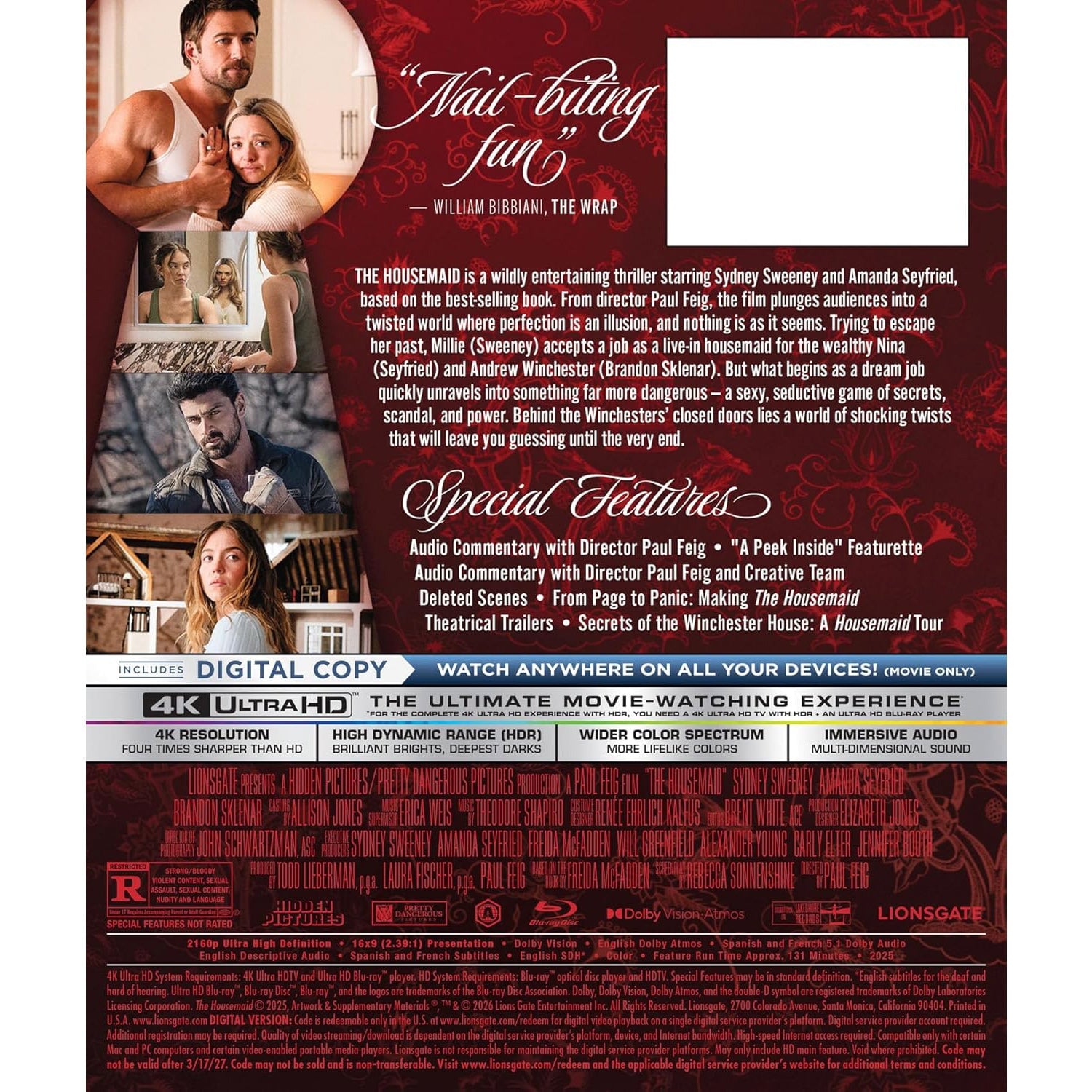 Горничная (2025) (англ. язык) (4K UHD + Blu-ray)