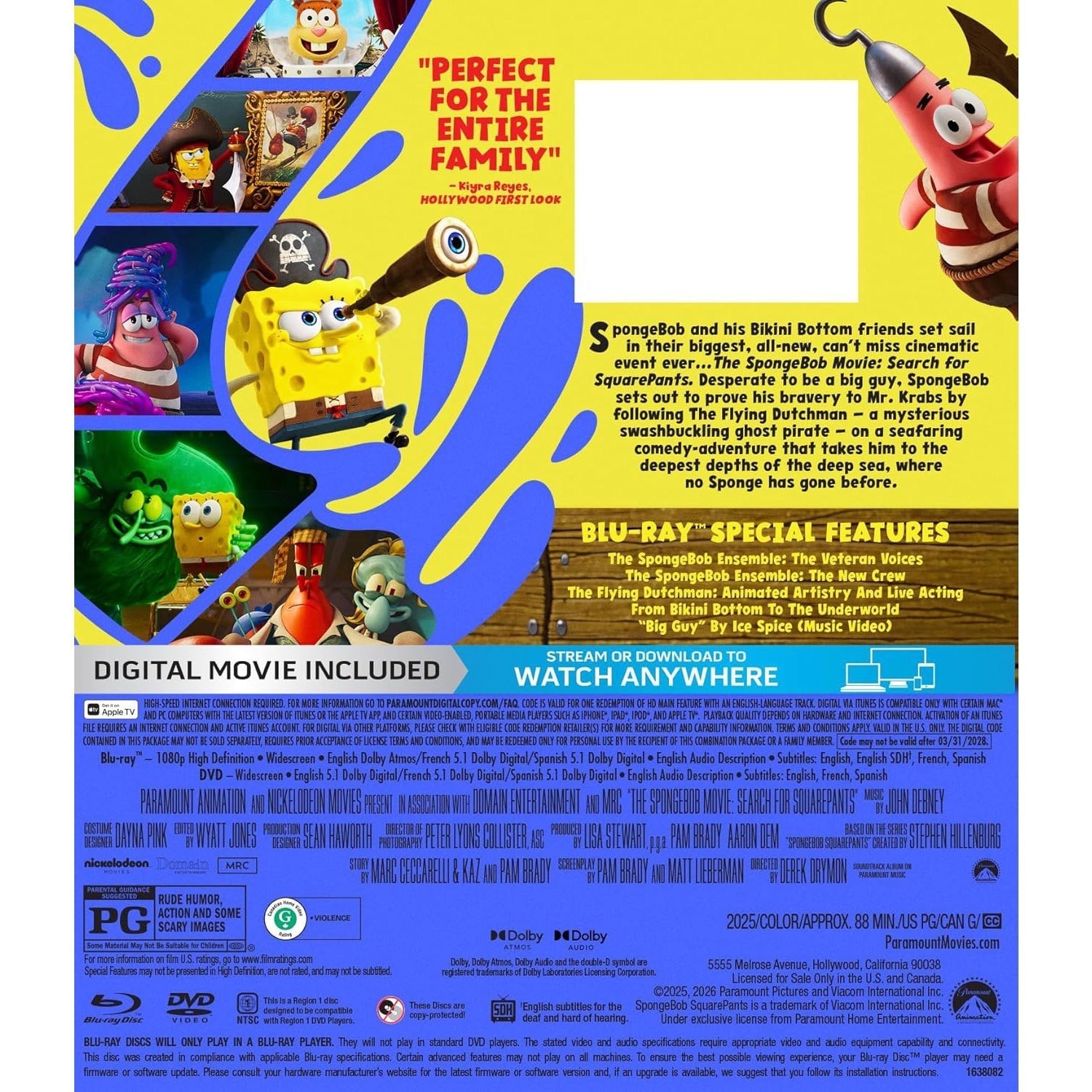 Губка Боб: В поисках квадратных штанов (2025) (англ. язык) (Blu-ray + DVD)