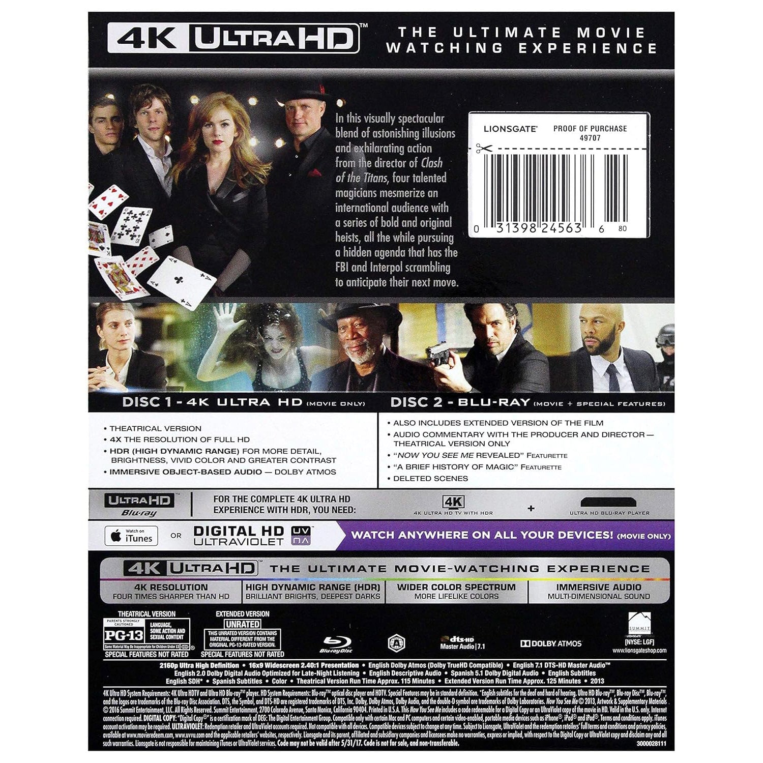 Иллюзия обмана (2013) (англ. язык) (4K UHD + Blu-ray)