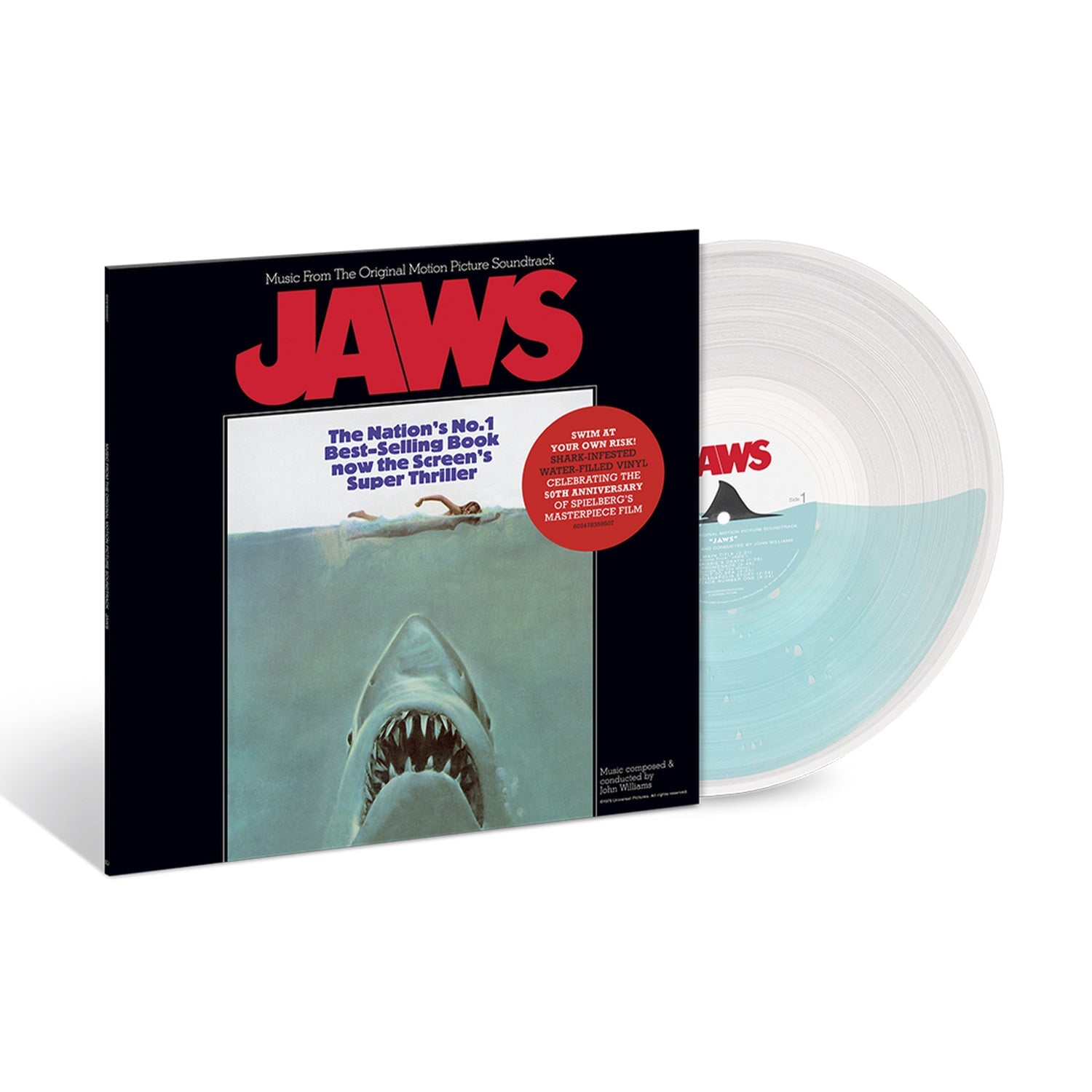 Jaws (Music From The Original Motion Picture Soundtrack) - 50th Anniversary Limited Edition (John Williams) (Shark-Infested Water-Filled Vinyl LP)
