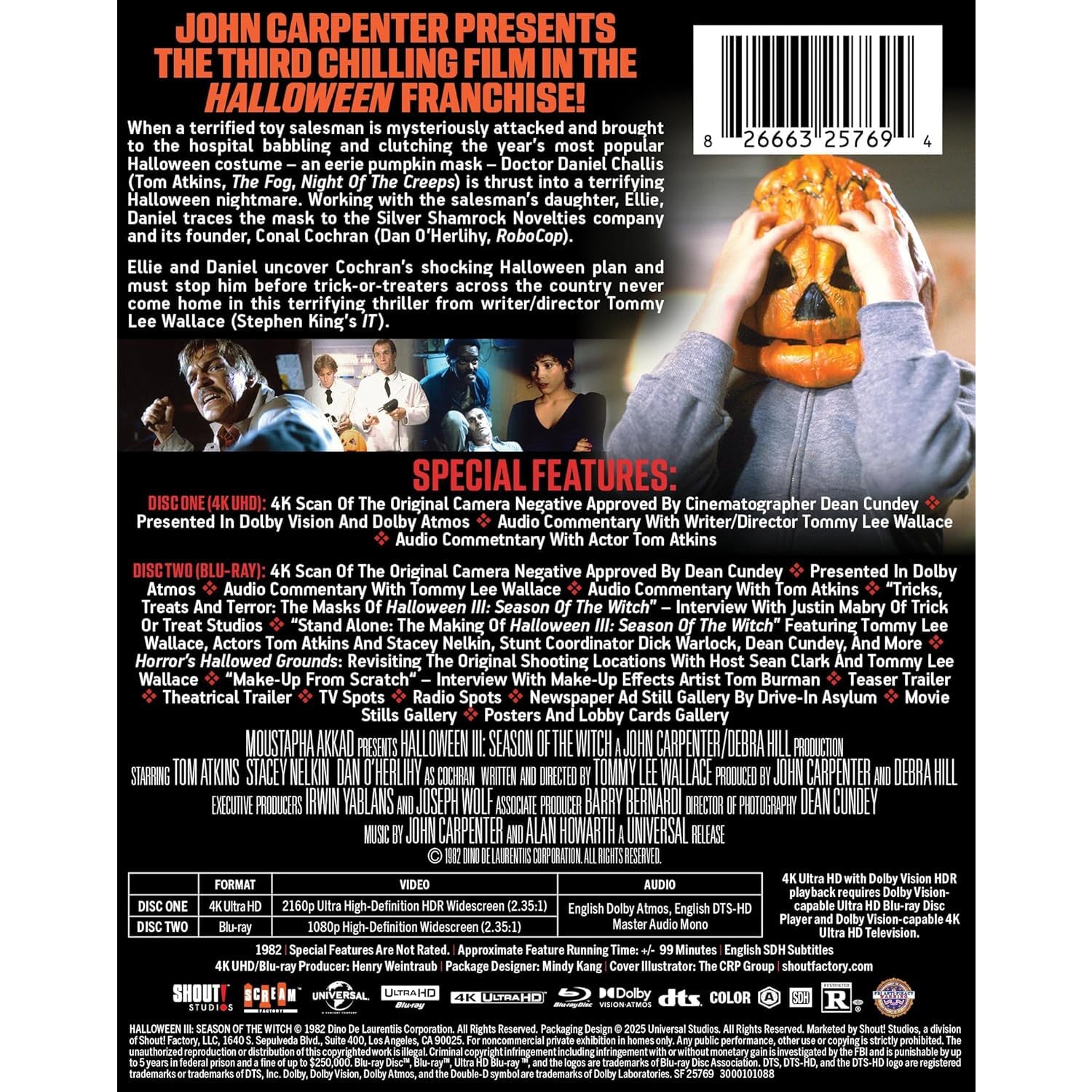 Хэллоуин 3: Сезон ведьм (1982) (англ. язык) (4K UHD + Blu-ray) Steelbook