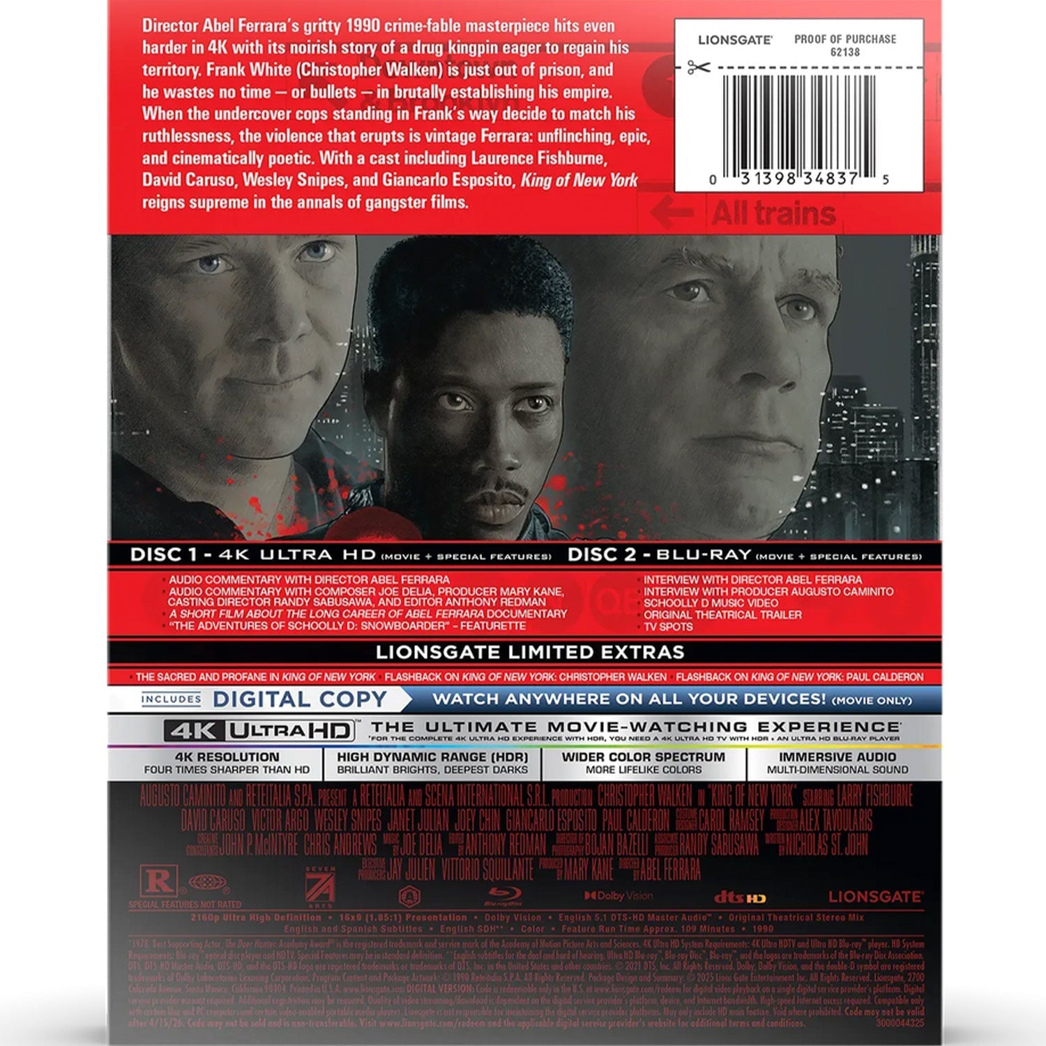 Король Нью-Йорка (1990) (англ. язык) (4K UHD + Blu-ray) Steelbook