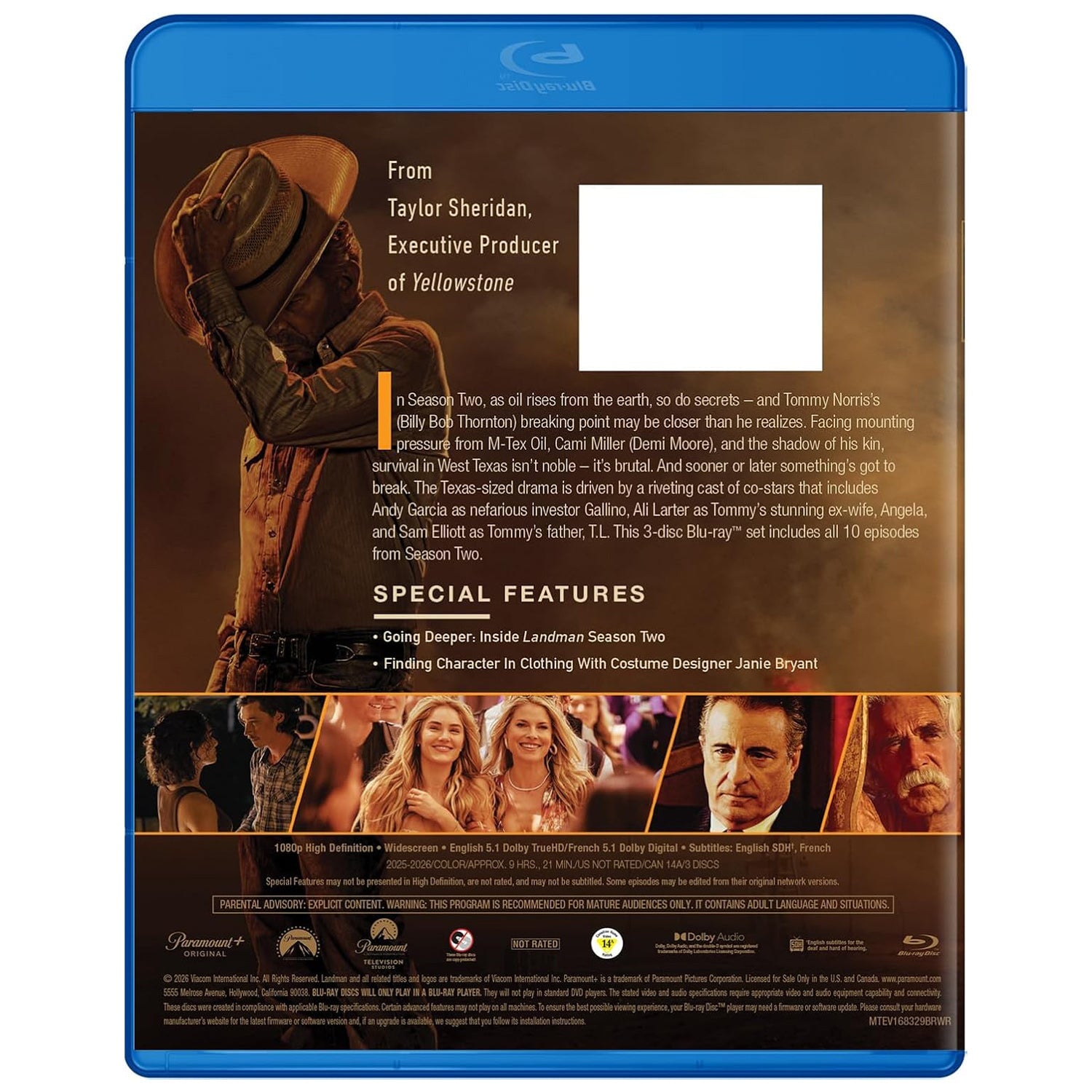 Лэндмен: Сезон 2 (ТВ сериал, 2025-2026) (англ. язык) (3 Blu-ray)