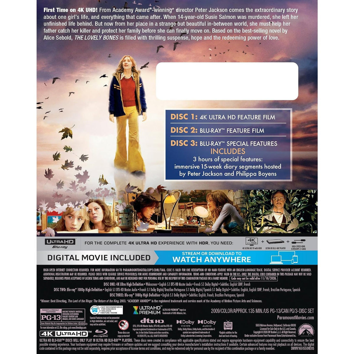 Милые кости (2009) (англ. язык) (4K UHD + 2 Blu-ray)
