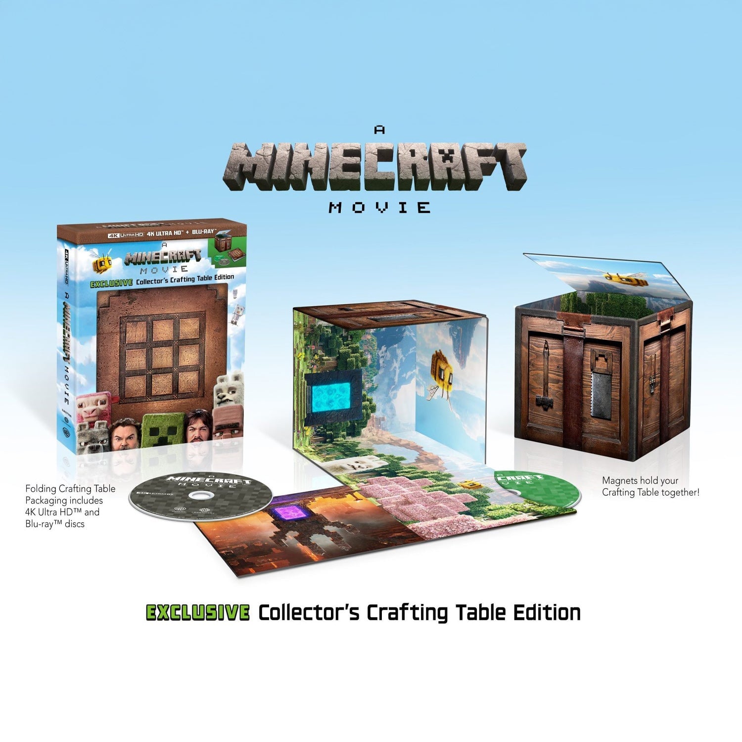 Minecraft в кино (2025) (англ. язык) (4K UHD + Blu-ray) Limited Cube Collector's Edition