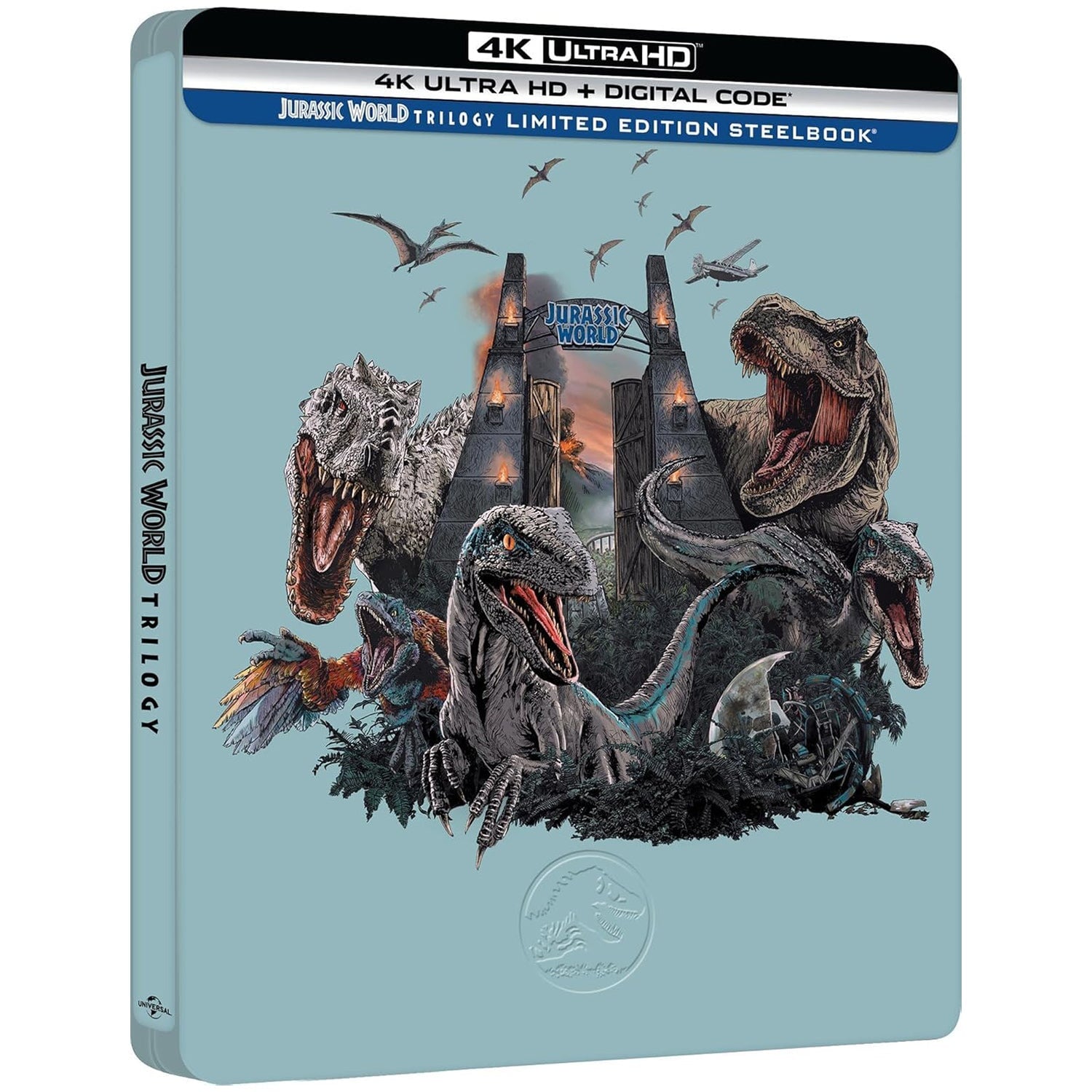 Мир Юрского периода: Трилогия (2015-2022) (англ. язык) (4K UHD Blu-ray) Steelbook