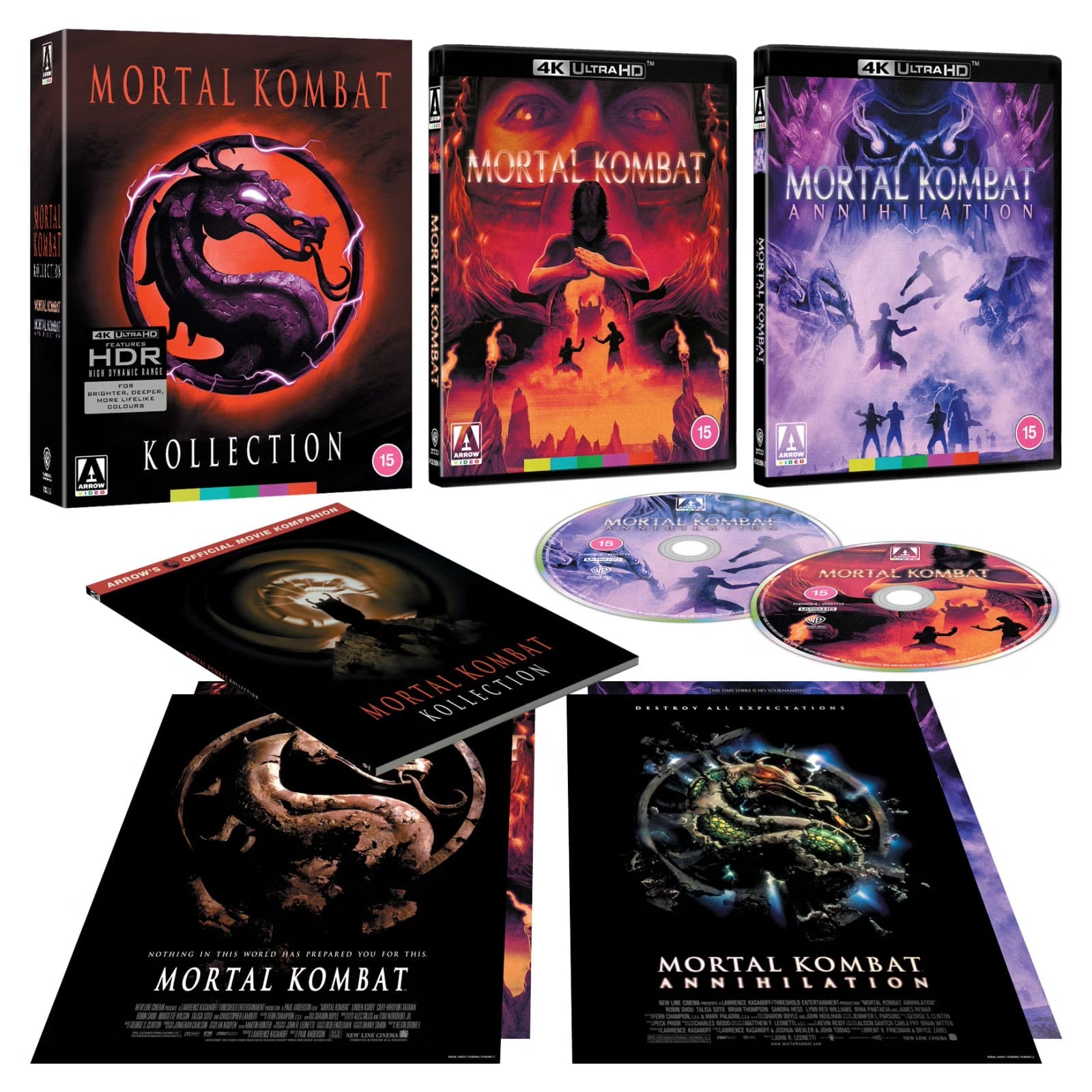 Mortal Kombat: Коллекция фильмов (1995-1997) (англ. язык) (4K UHD) Limited Edition