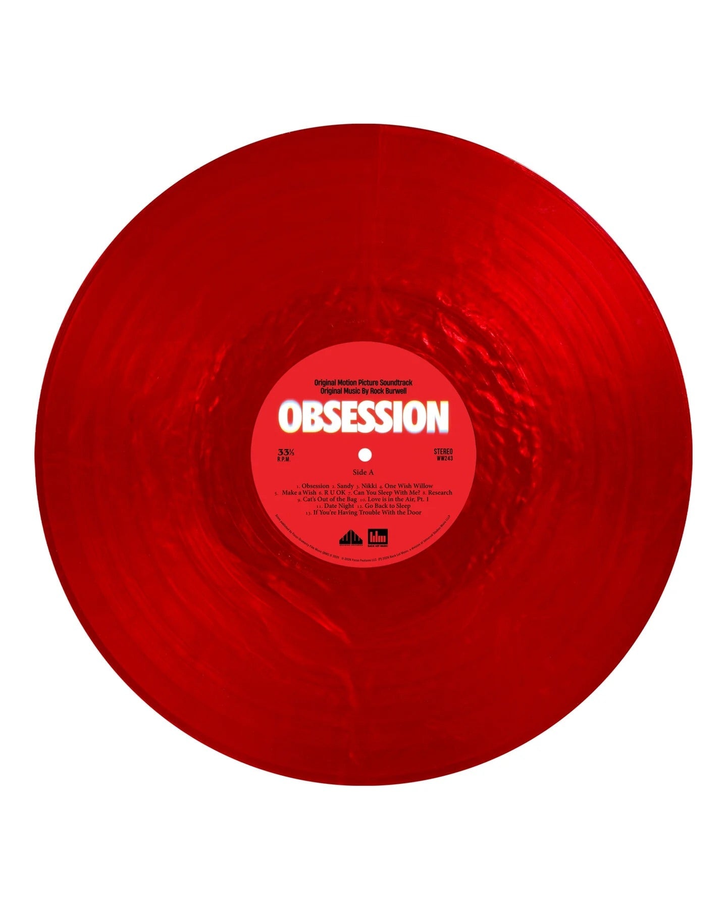 Obsession (Original Motion Picture Soundtrack) (Pearlescent Red Colored Vinyl LP)