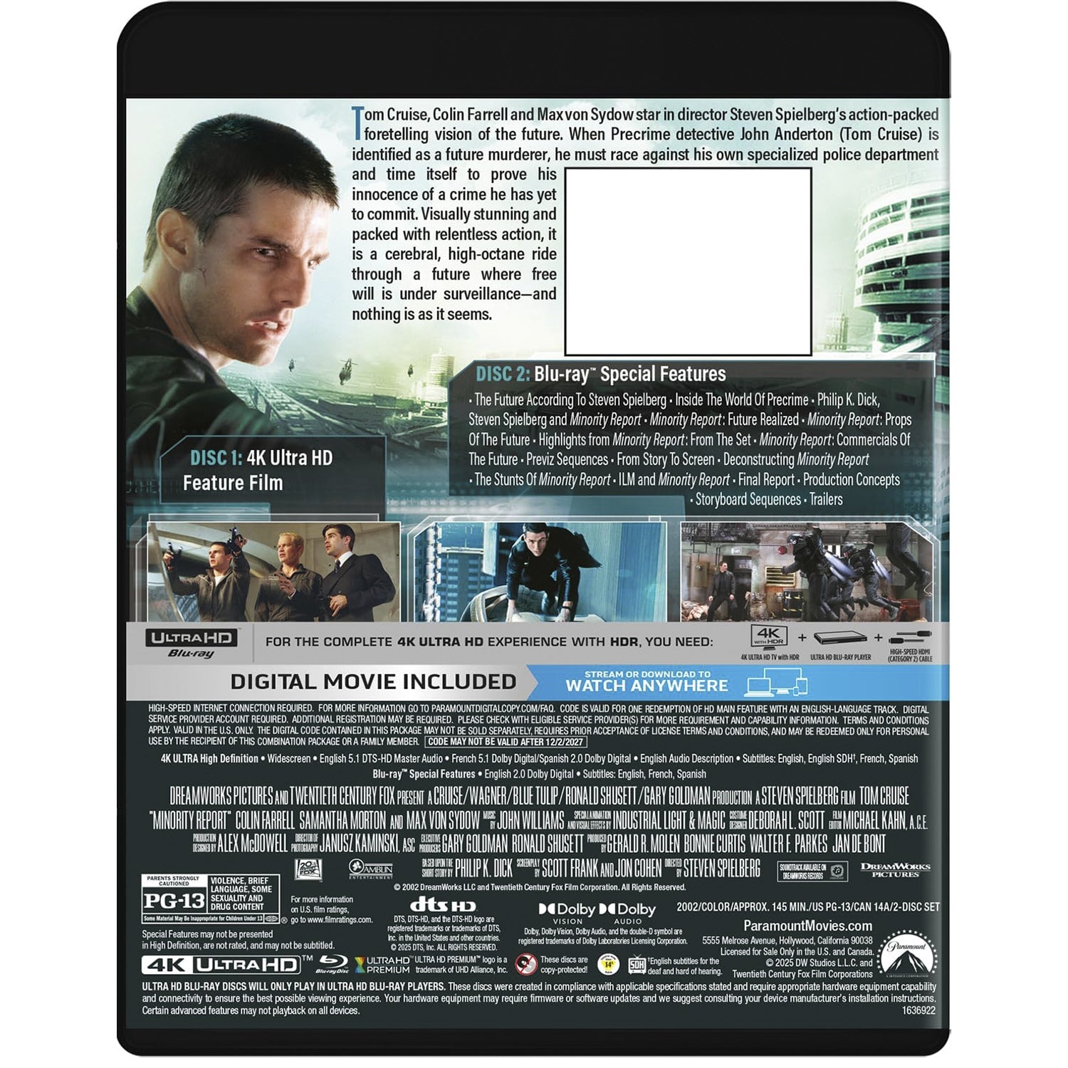 Особое мнение (2002) (англ. язык) (4K UHD + Blu-ray Bonus)