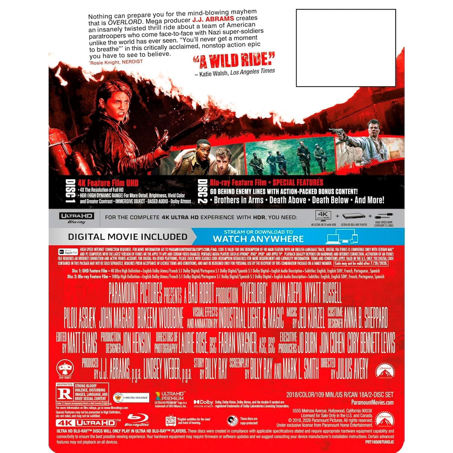 Оверлорд (2018) (4K UHD + Blu-ray) Steelbook
