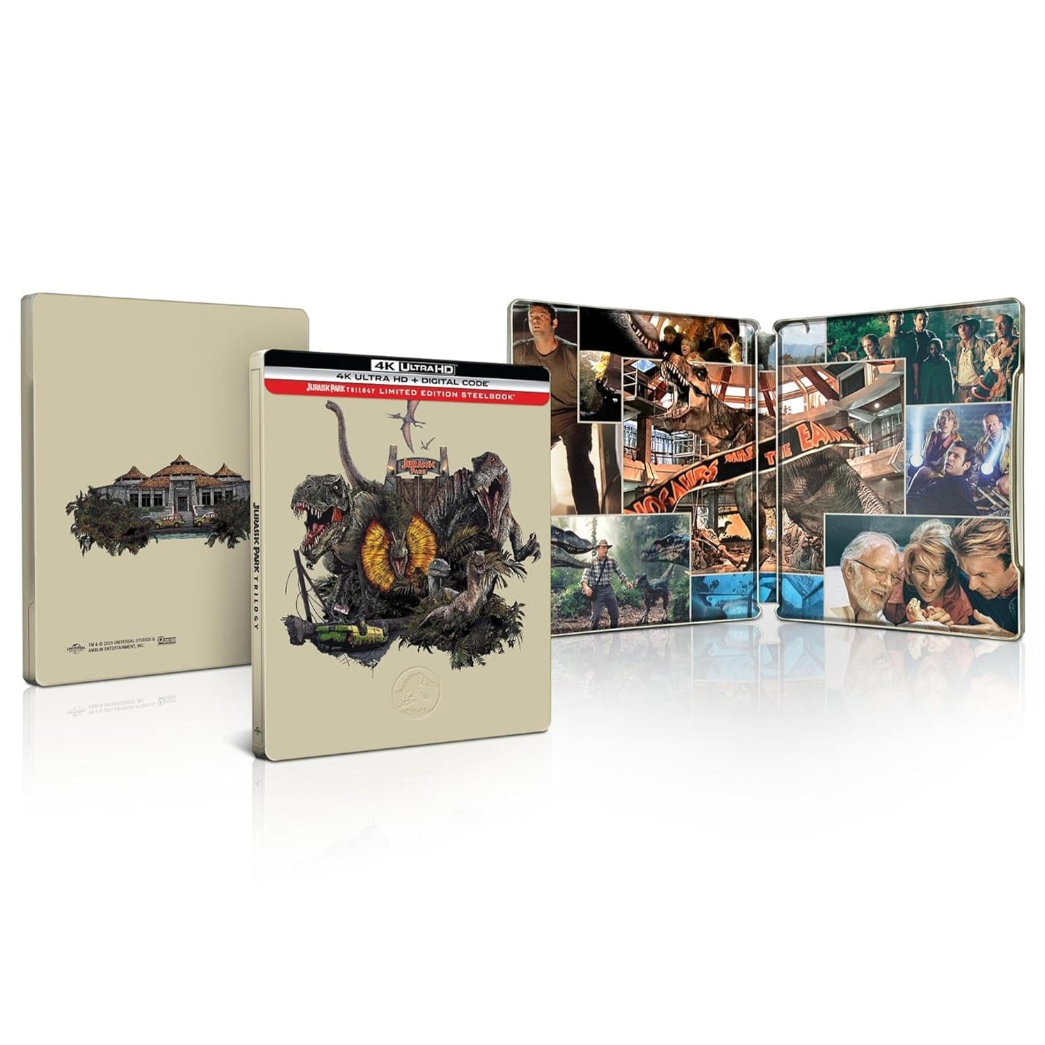 Парк Юрского периода: Трилогия (1993-2001) (англ. язык) (4K UHD Blu-ray) Steelbook