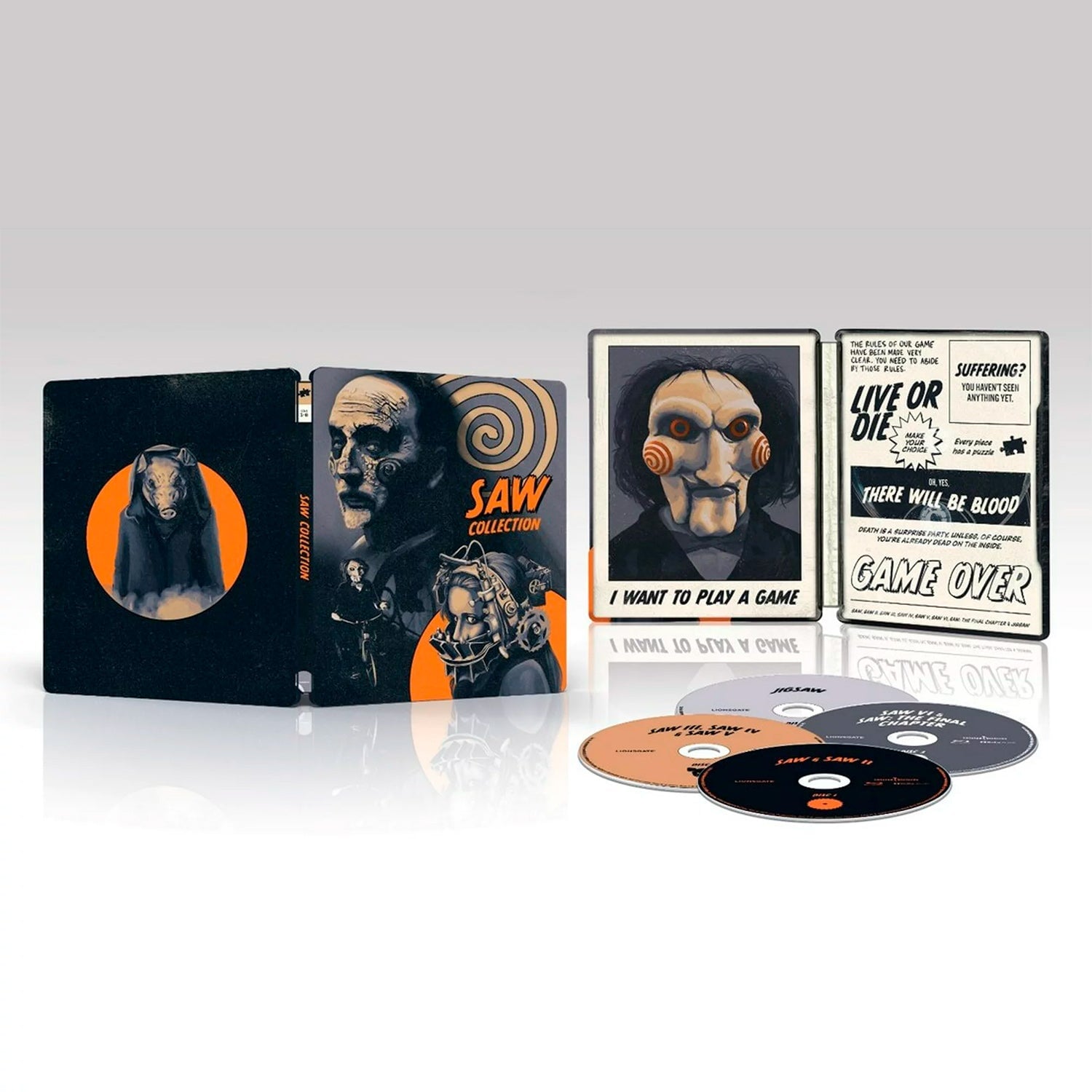 Saw Collection 1-8 (4 Blu-ray) SteelBook [Region A] – Bluraymania