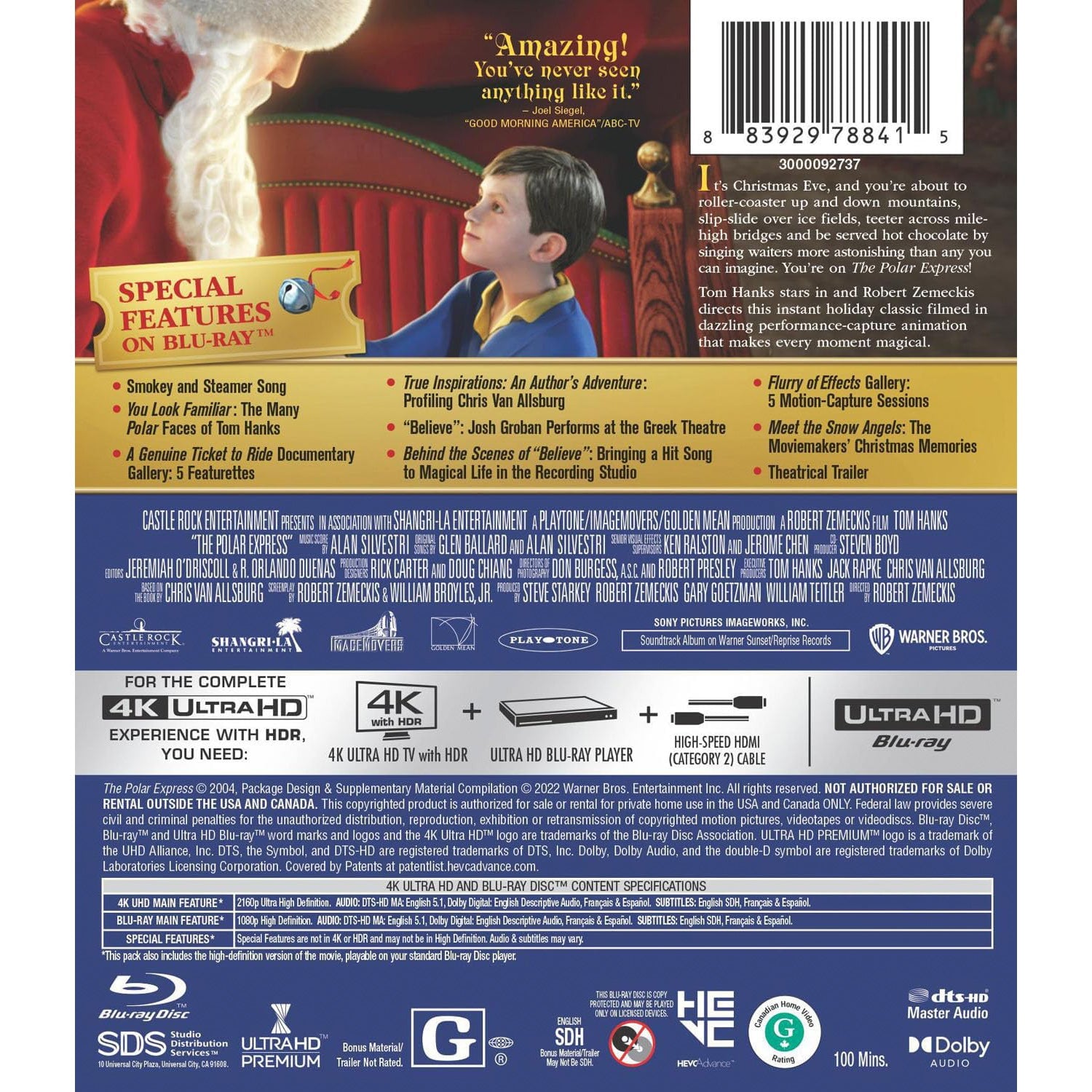 Полярный экспресс (2004) (англ. язык) (4K UHD + Blu-ray)