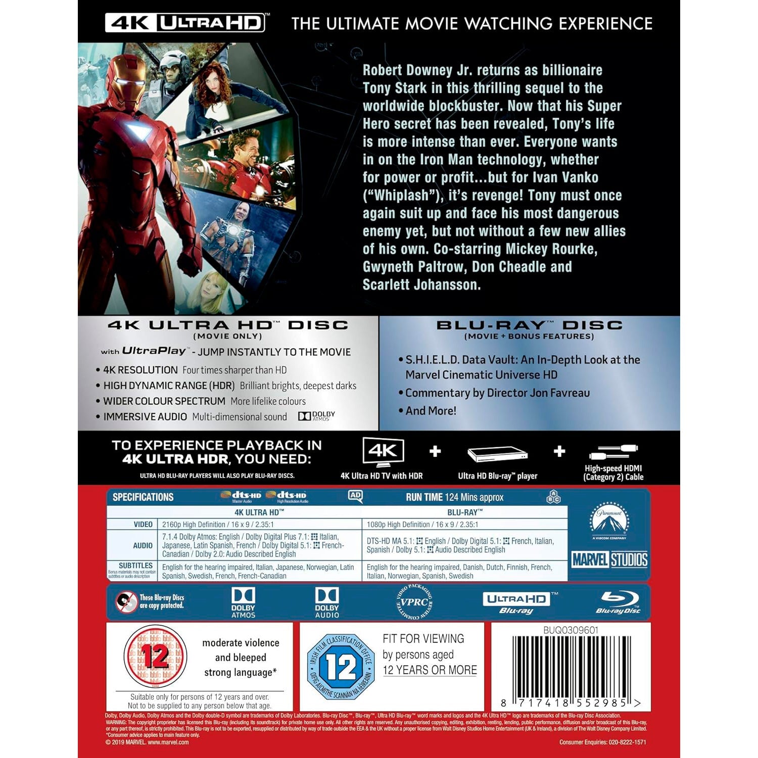 Железный человек 2 (2010) (англ. язык) (4K UHD + Blu-ray)