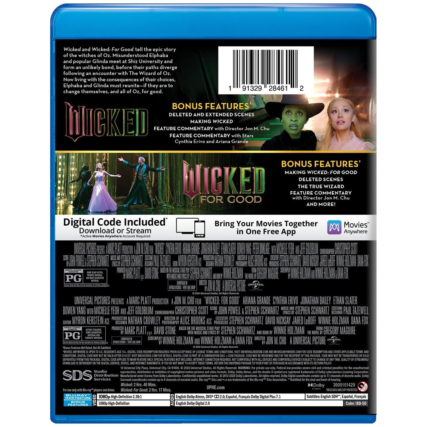 Злая. Части 1-2 (2024-2025) (англ. язык) (2 Blu-ray)