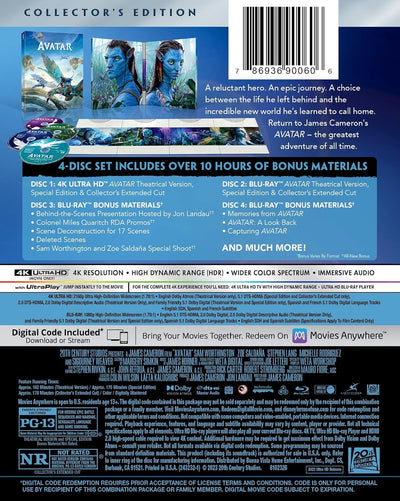 Аватар (2009) (англ. яз.) [Театральная & Расширенная версии] (4K UHD + 3 Blu-ray) Collector's Edition DigiPack