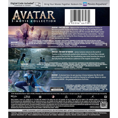Аватар: Коллекция 3 фильмов (2009-2025) (англ. язык) (3 Blu-ray)