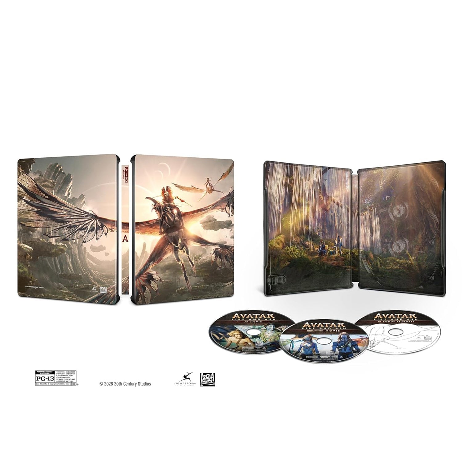 Аватар: Пламя и пепел (2025) (англ. язык) (4K UHD + Blu-ray + Bonus Blu-ray) Steelbook