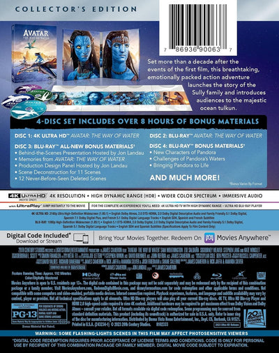 Аватар: Путь воды (англ. язык) (4K UHD + 3 Blu-ray) Collector's Edition DigiPack