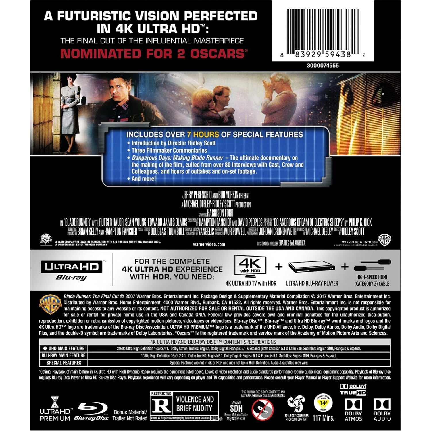 Бегущий по лезвию: Полная версия (1982) (4K UHD + Blu-ray + 2 DVD)