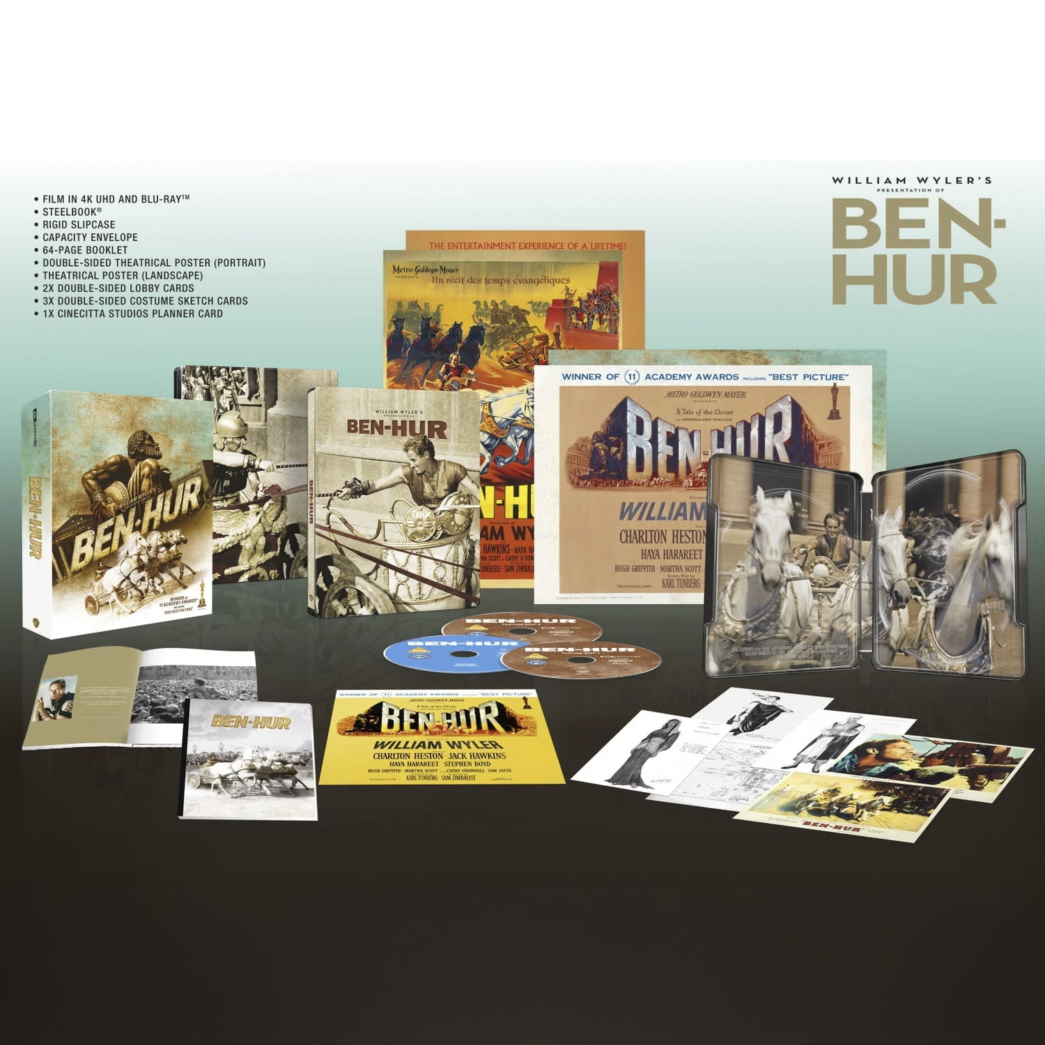 Бен-Гур (1959) (англ. язык) (4K UHD + Blu-ray) Collector's Edition with Steelbook
