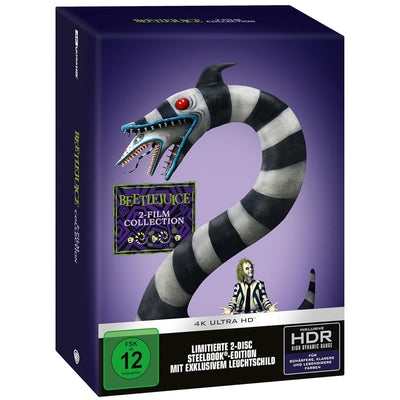 Битлджус: 2 фильма (1988-2024) (англ. язык) (4K UHD Blu-ray) Steelbook Premium Collector's Edition Includes Exclusive Betelgeuse Light-Up Sign