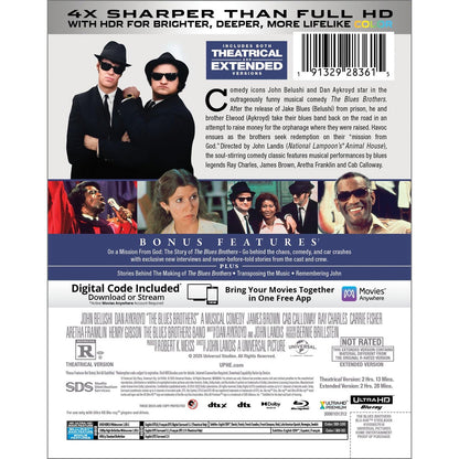 Братья Блюз (1980) (англ. язык) (4K UHD + 2 Blu-ray) Steelbook