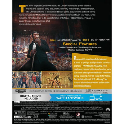 Быть лучше: История Робби Уильямса (2024) (англ. язык) (4K UHD + Blu-ray) Paramount Presents #48