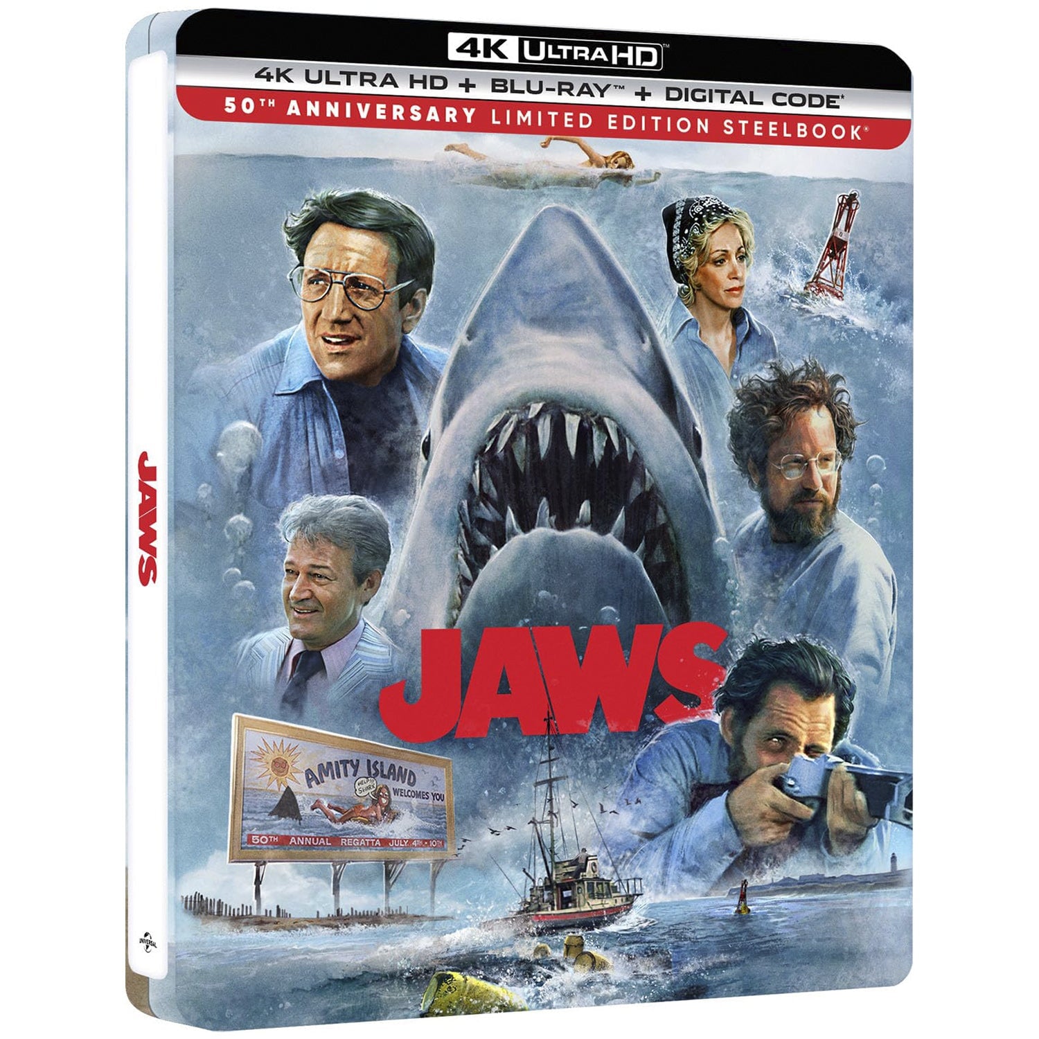 Челюсти (1975) (англ. язык) (4K UHD + Blu-ray) [50th Anniversary Edition] Steelbook