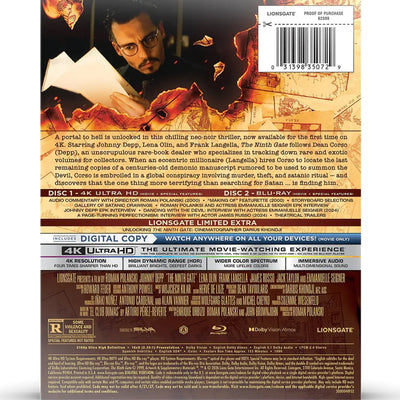 Девятые врата (1999) (англ. язык) (4K UHD + Blu-ray) Steelbook