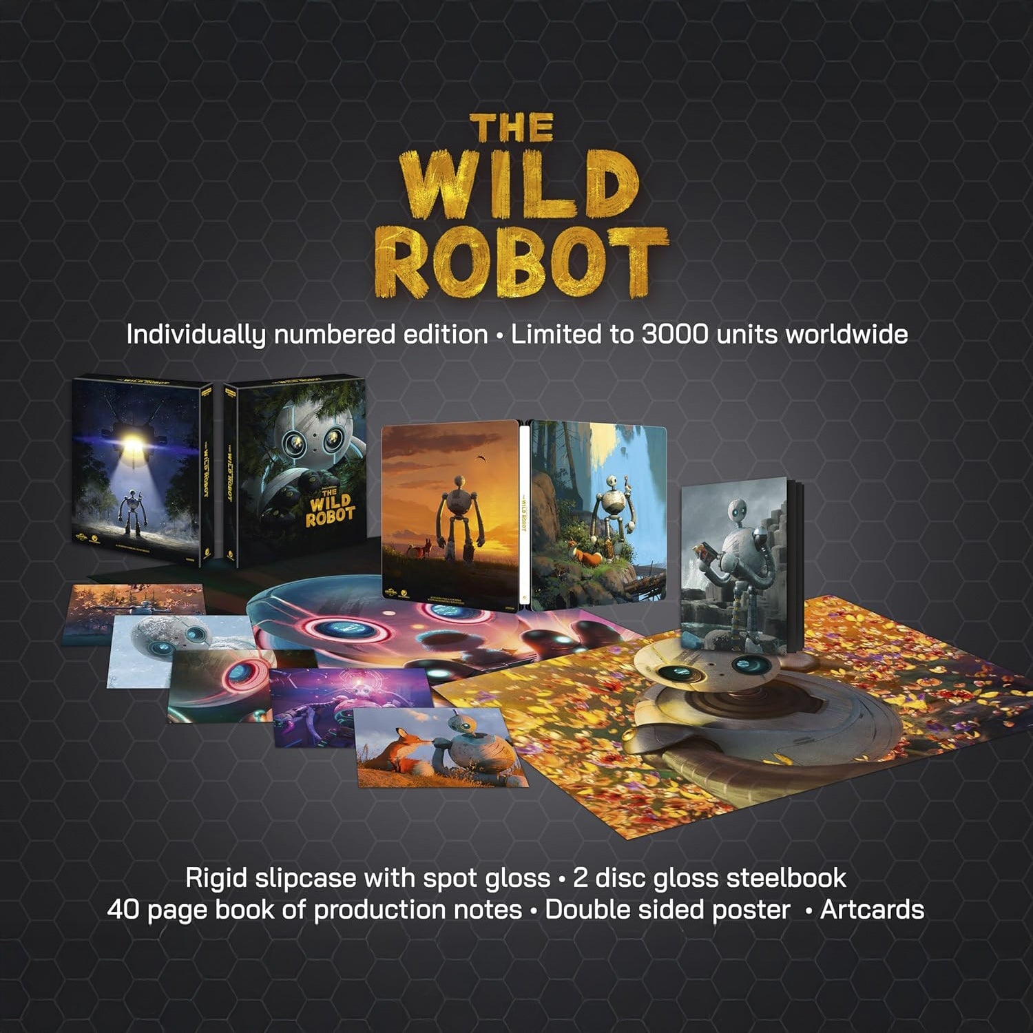Дикий робот (2024) (англ. язык) (4K UHD + Blu-ray) Ultimate Collector's Edition Steelbook
