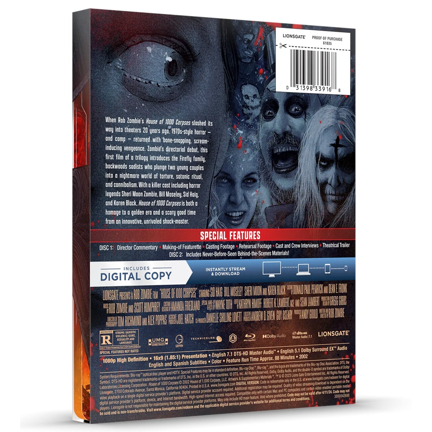 Дом 1000 трупов (2003) (англ. язык) (2 Blu-ray) Steelbook [Регион A]