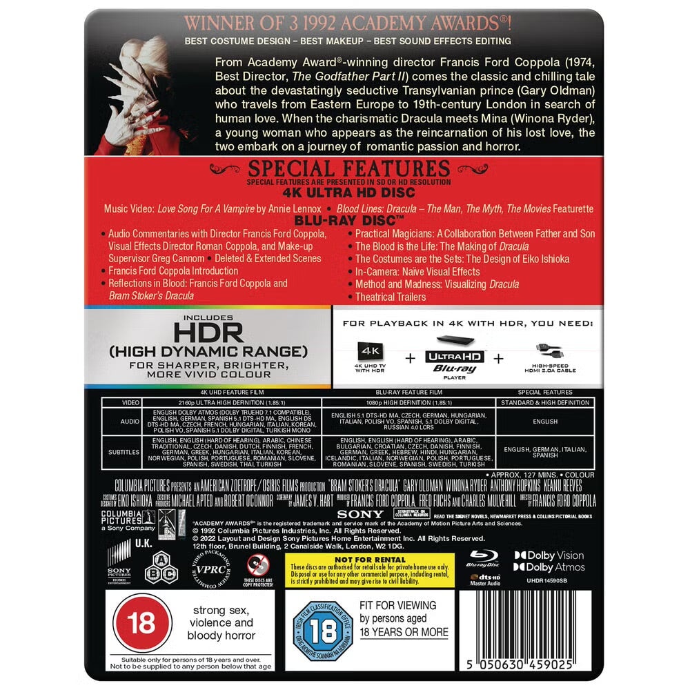 Дракула (1992) (4K UHD + Blu-ray) Steelbook [30th Anniversary]