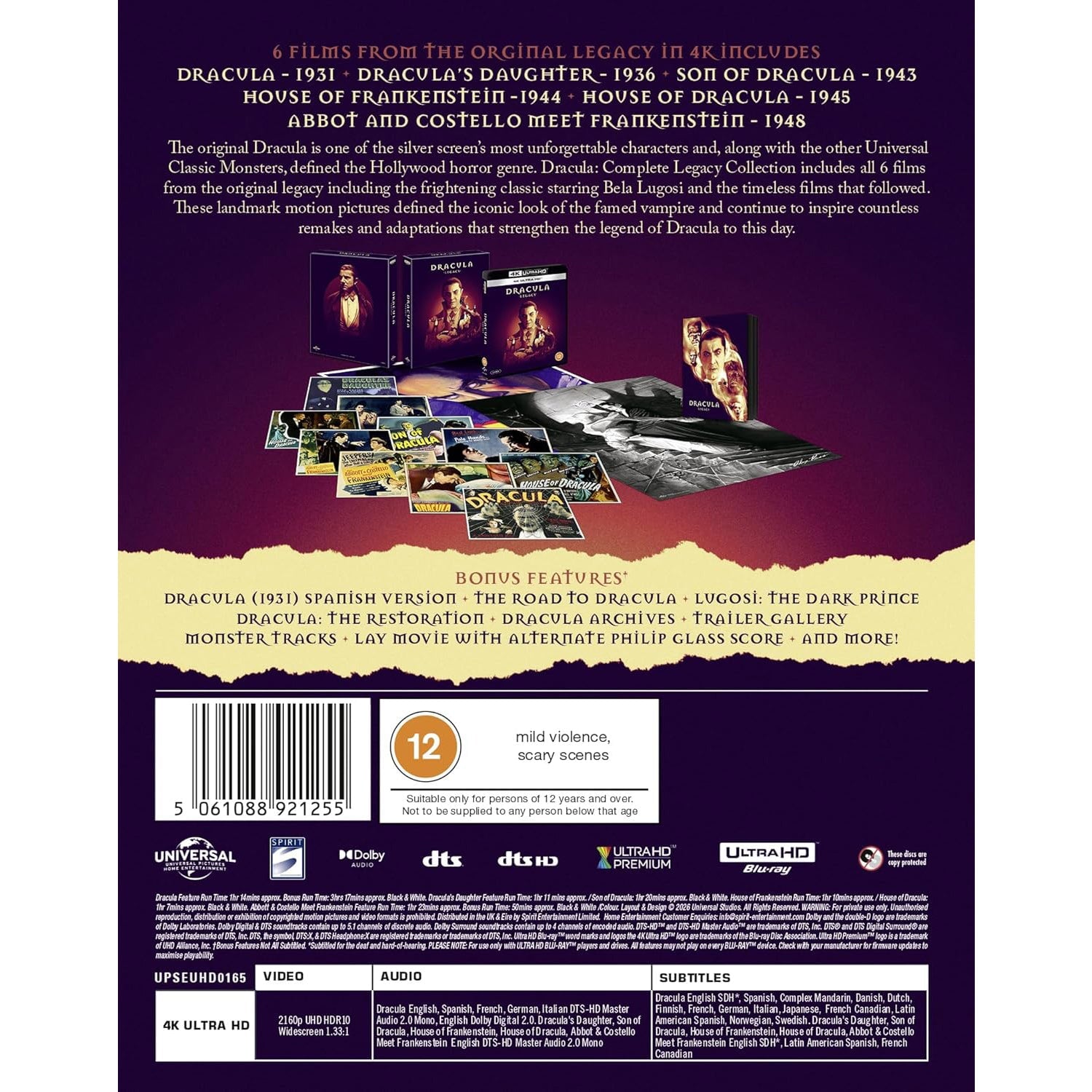 Дракула: Коллекция фильмов (1931-1948) (англ. язык) (4K UHD Blu-ray) Ultimate Collector’s Edition