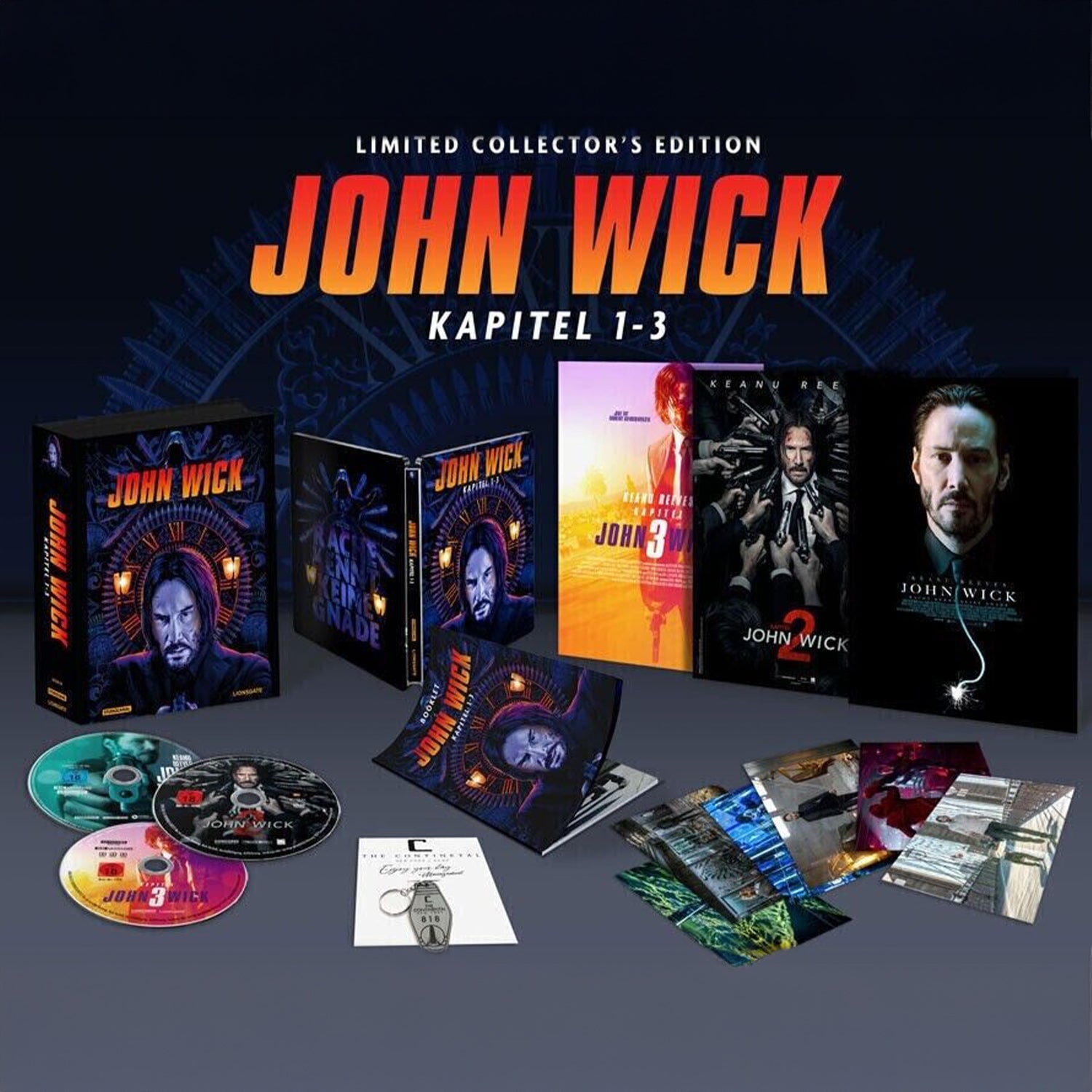 Джон Уик 1-3 (англ. язык) (4K UHD Blu-ray) Steelbook Limited Collector's Edition